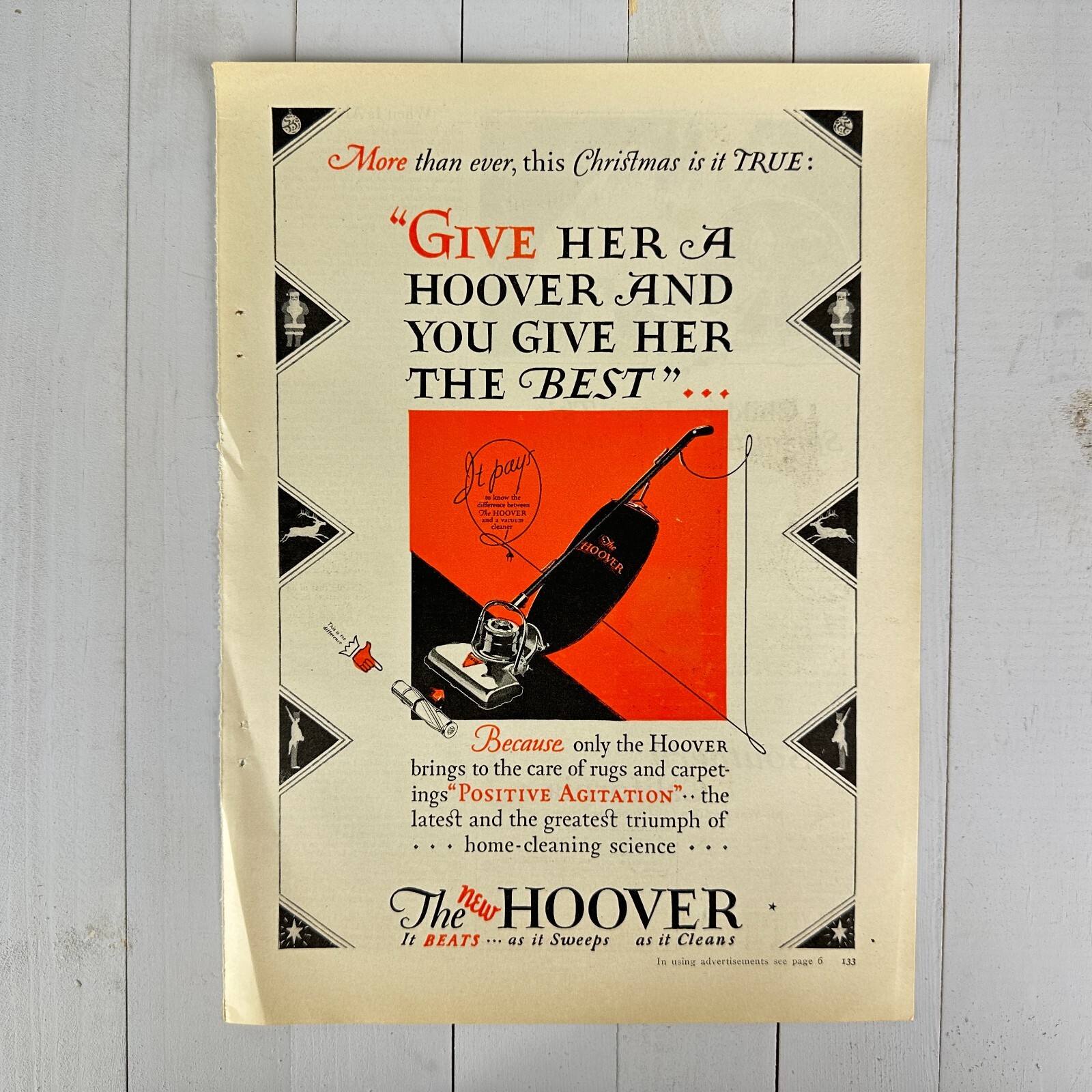 Vintage HOOVER Vacuum 1920s Print Ad Advertising Color Graphic Deco c.1926