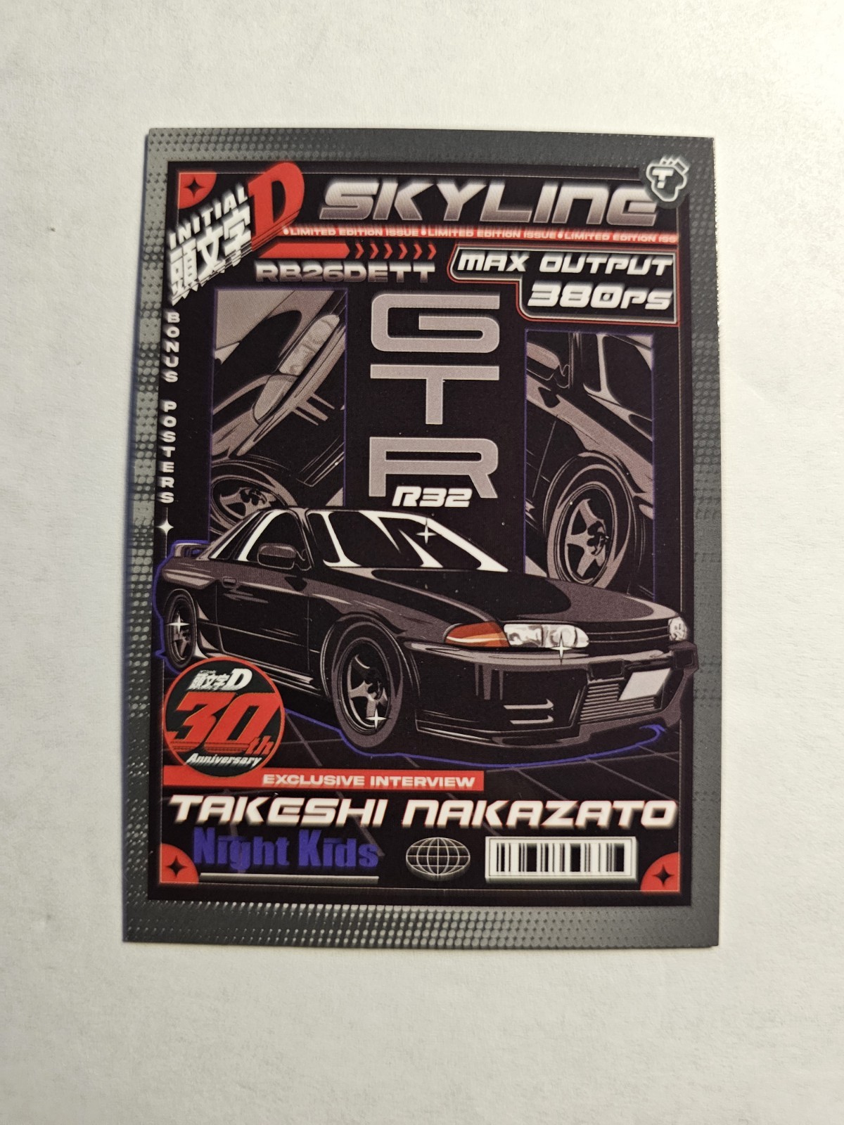 Tarmac Cards 30th Anniversary Initial D Takeshi Nakazato Nissan GTR H01-10 Mint
