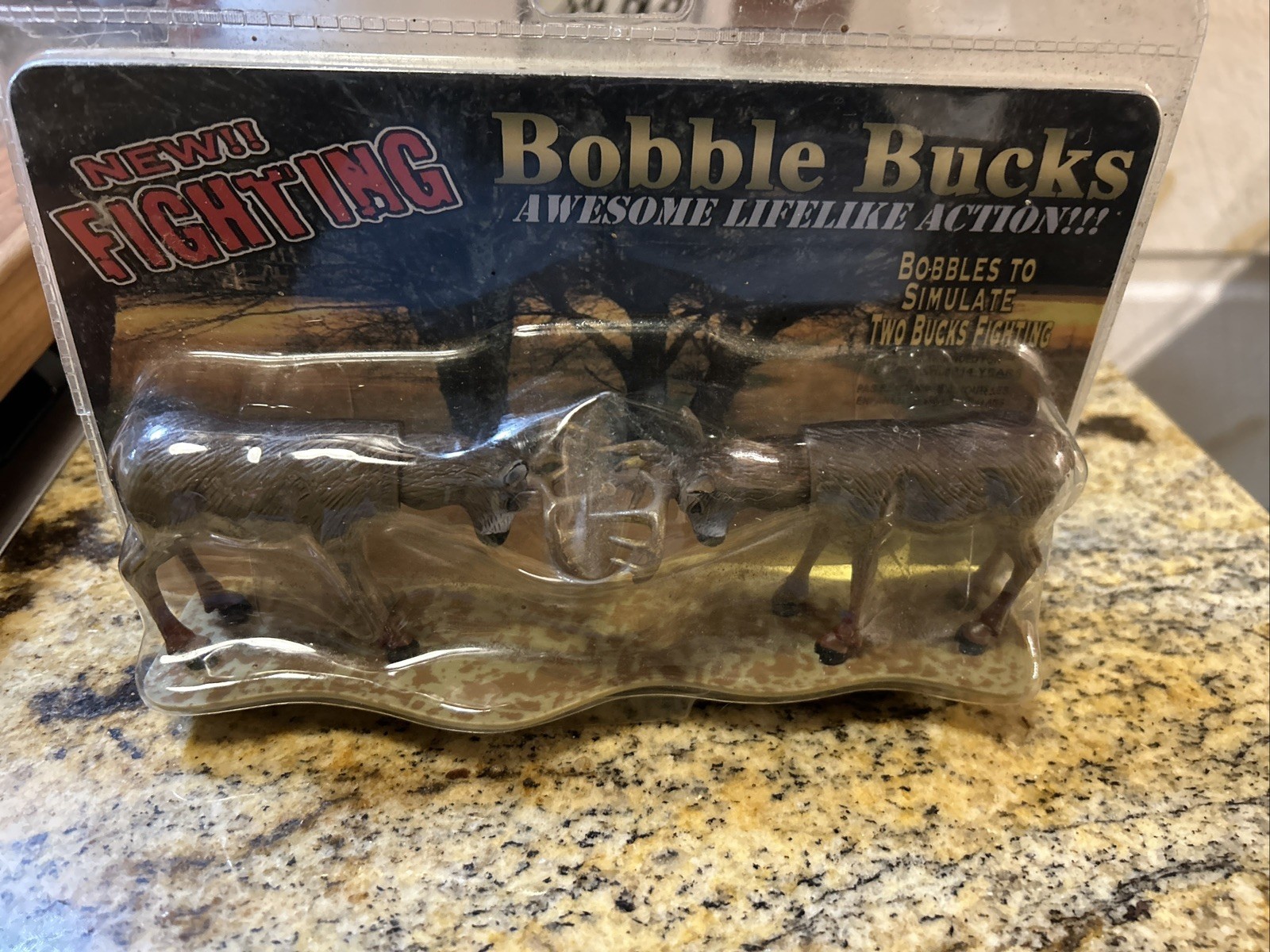 Bobble Bucks Deer Fighting Pair Awesome Lifelike Action VTG in package