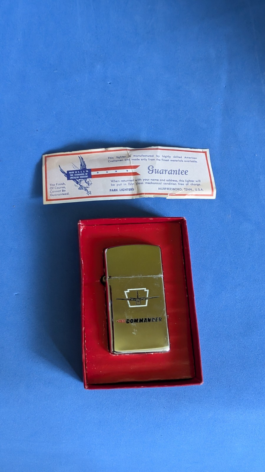 Vintage Park Lighter Aero Commander Aviation Advertising w/ Original Box