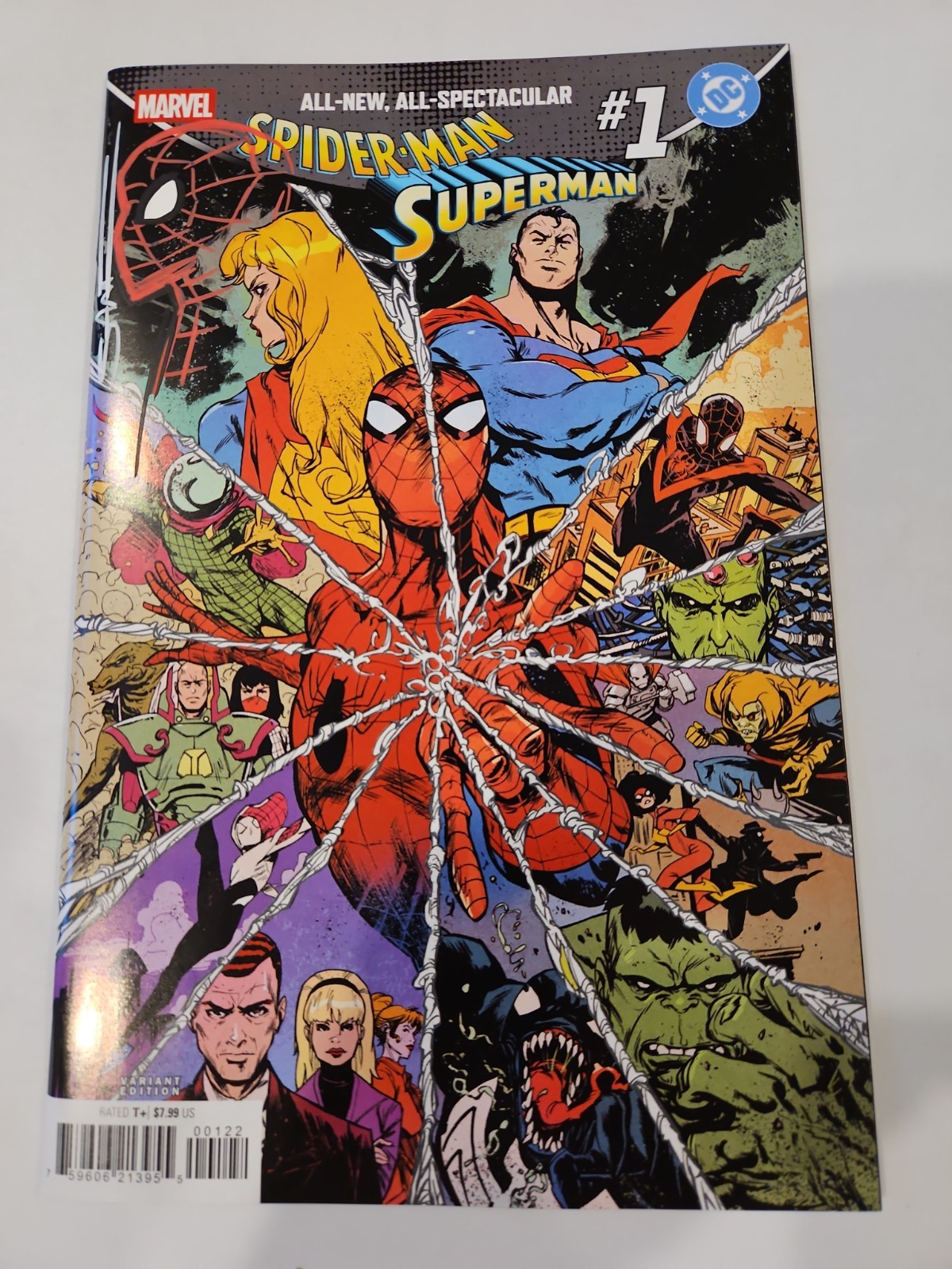 Spider-Man Superman #1 Stanford Green Variant Signed & Remarked W COA Spider-Man Superman #1 Stanford Green Variant Signed & Remarked W COA