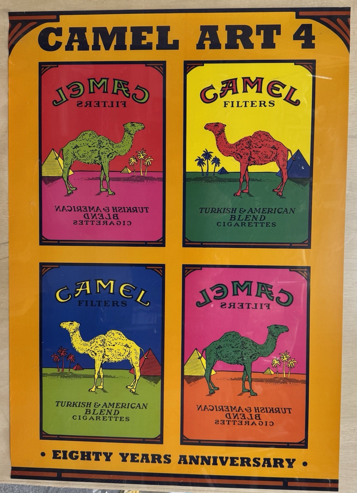 Rare Vintage 1993 CAMEL Cigarettes Ad Campaign Poster Eighty Year Anniversary 80