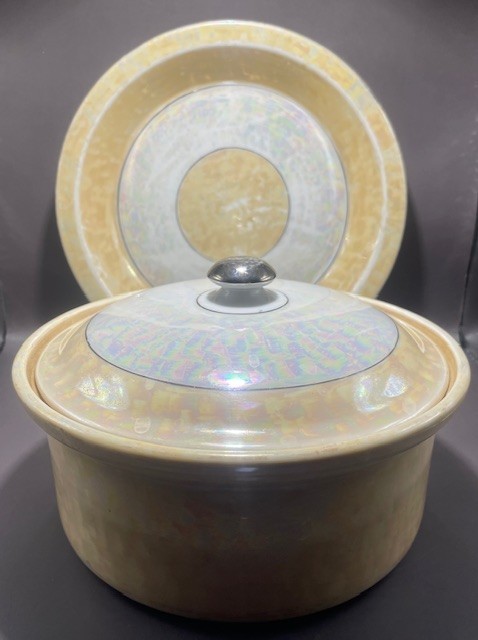 Vintage Fraunfelter Royal Rochester Lusterware Covered Casserole Dish and Pan