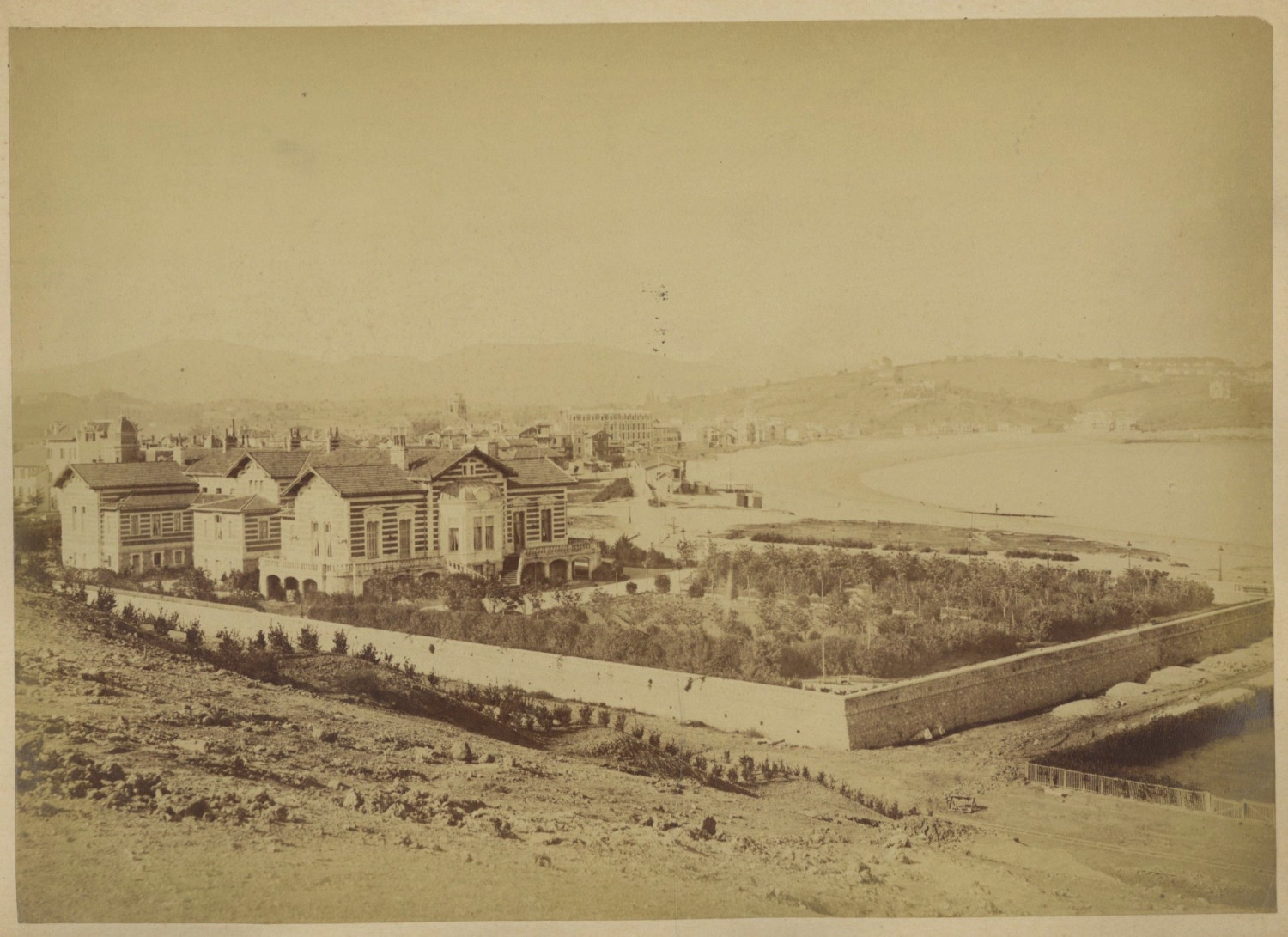 France, Saint Jean de Luz, general view taken from'Aice Errota Vintage Albumen France, Saint Jean de Luz, general view taken from'Aice Errota Vintage Albumen