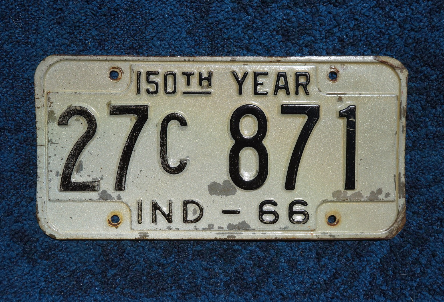 1966 Indiana 150th Year License Plate