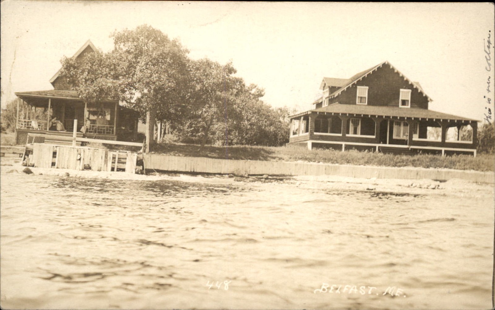 Belfast Maine ME Waterfront Houses c1910 Real Photo Vintage Postcard bhn Belfast Maine ME Waterfront Houses c1910 Real Photo Vintage Postcard bhn