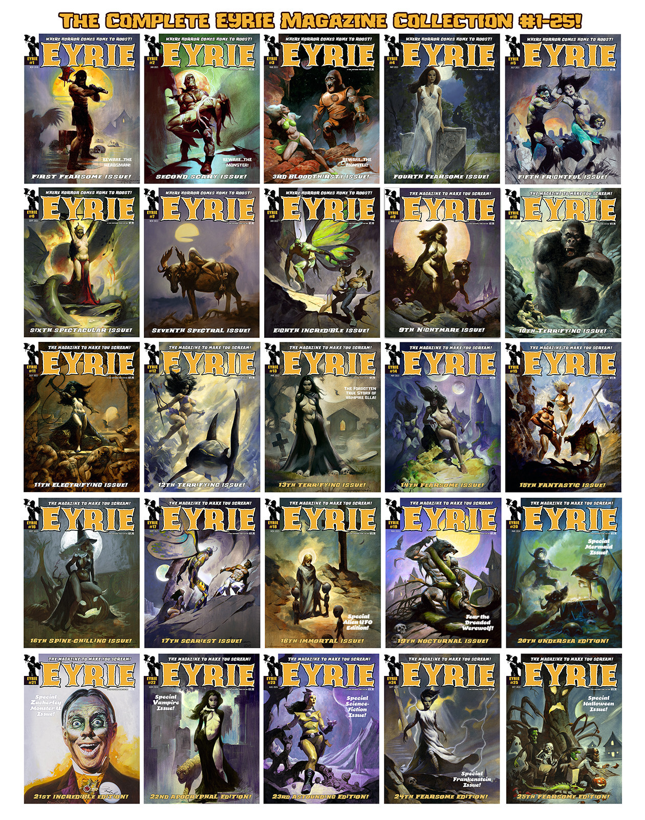 THE COMPLETE EYRIE MAGAZINE COLLECTION ALL 38 ISSUES @50% OFF