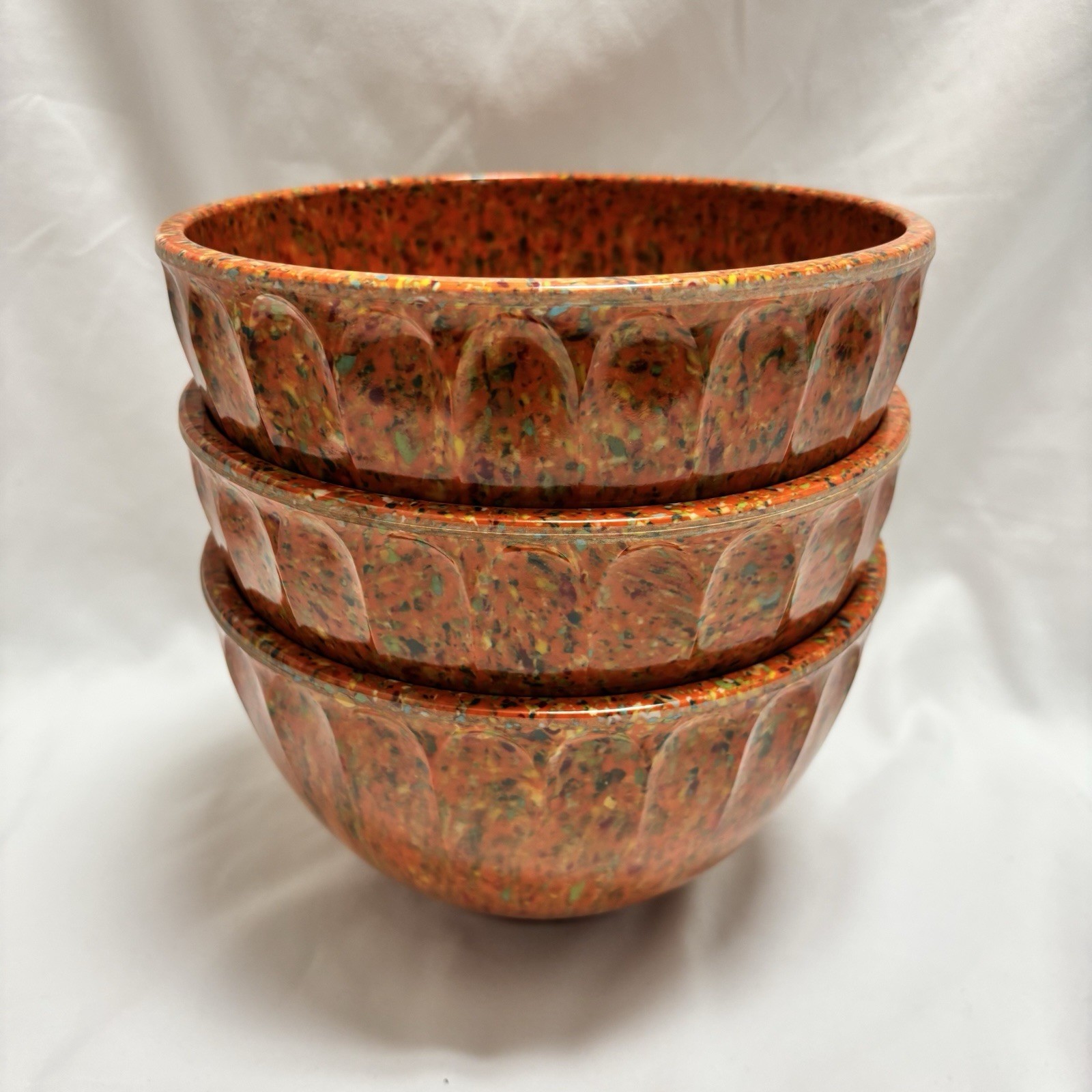 Boonton 511A-2Q Confetti Melmac Set Of 3 Mixing Bowls 