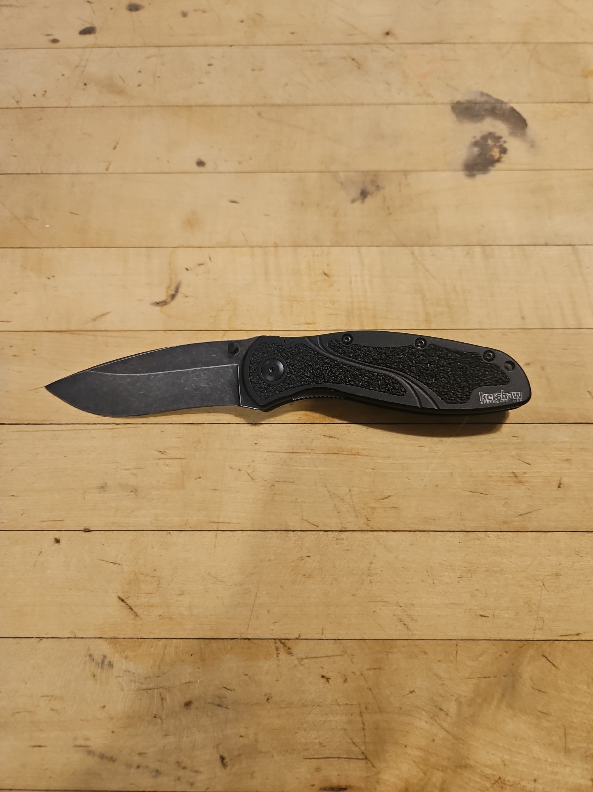KERSHAW BLUR 1670BW Black Wash Plain Blade Ken Onion Speedsafe 