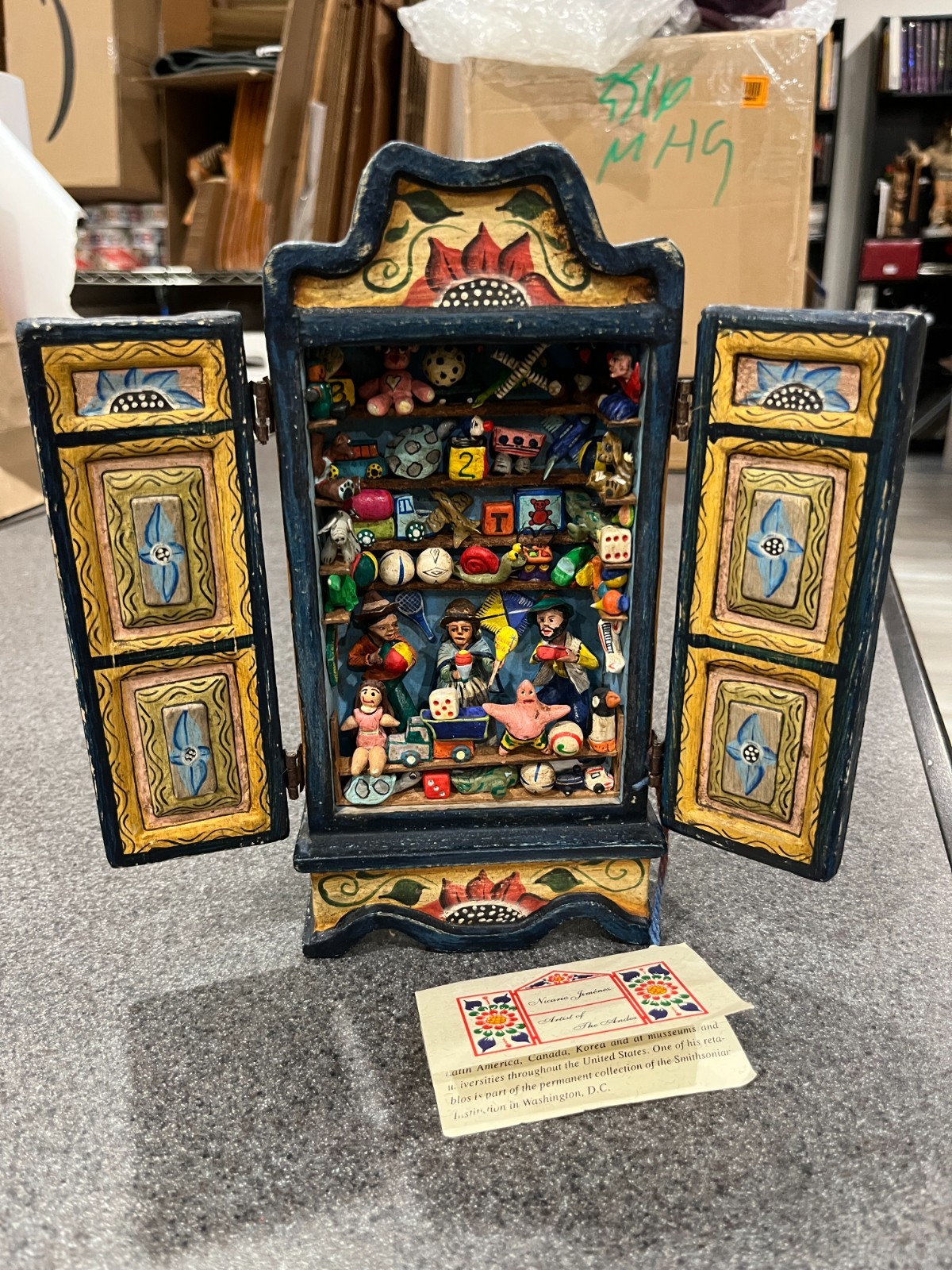 VTG Handmade Folk Art Peru Artist Nicario Jimenez Toy Store OOAK? Charity DS66