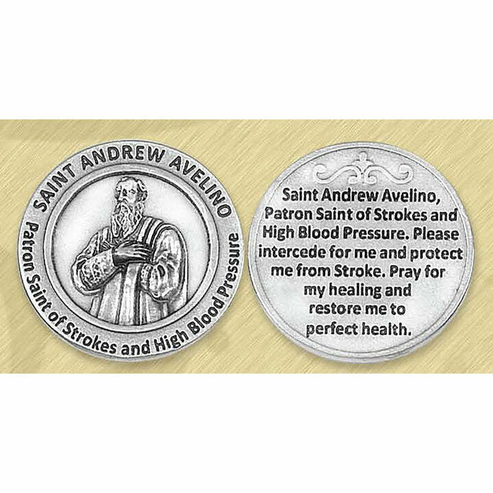 Saint St. Andrew Avellino - Prayer to Saint St. Andrew - Pocket Coin 