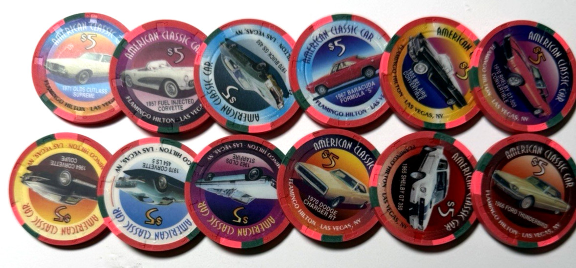 Flamingo Hilton 1996 Limited Edition $5 American Classic Car Set Serial # 20