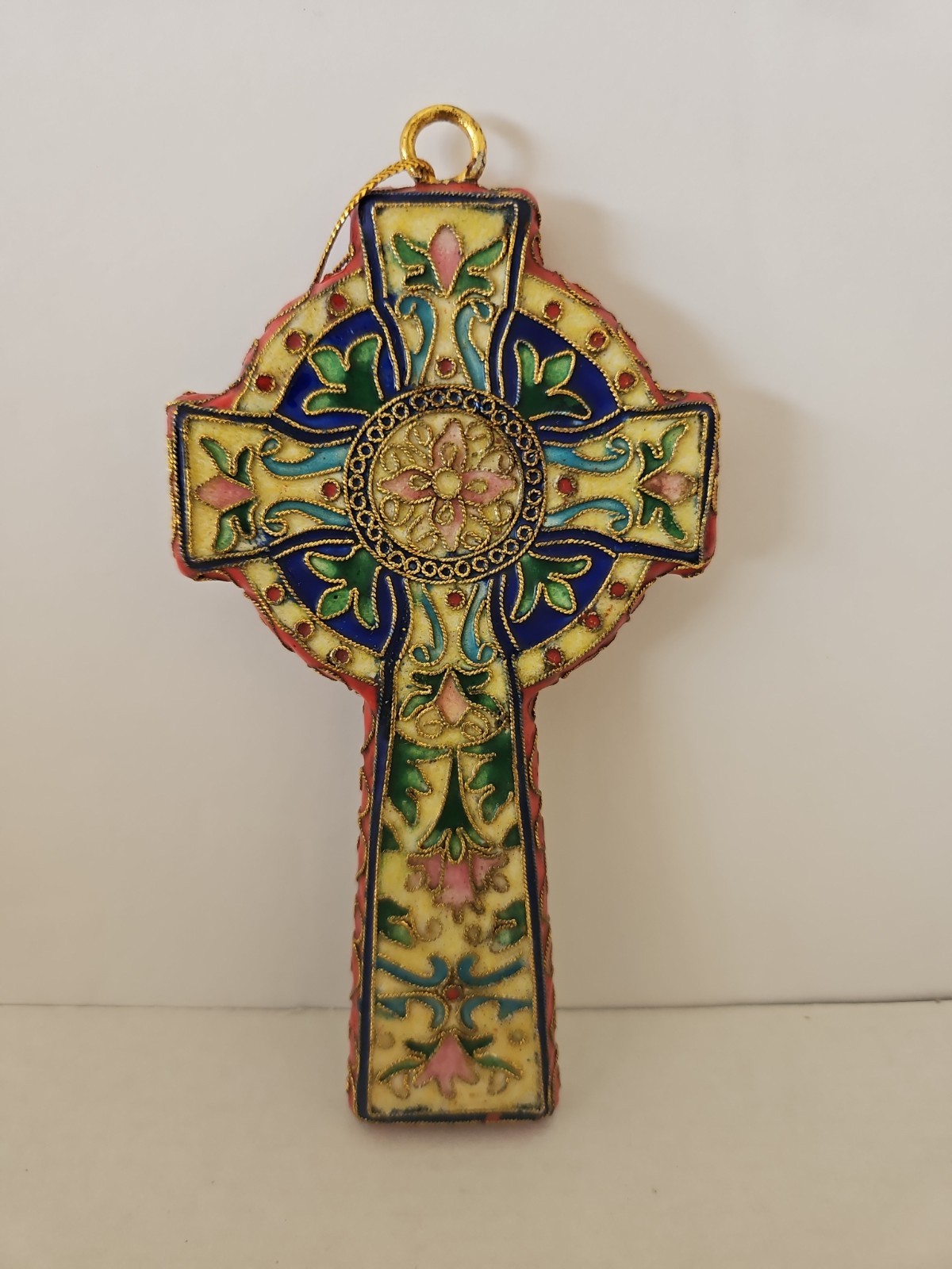 Cloisonne Celtic Cross Christmas Ornament/Wall Art Double-sided Multicolor 5\