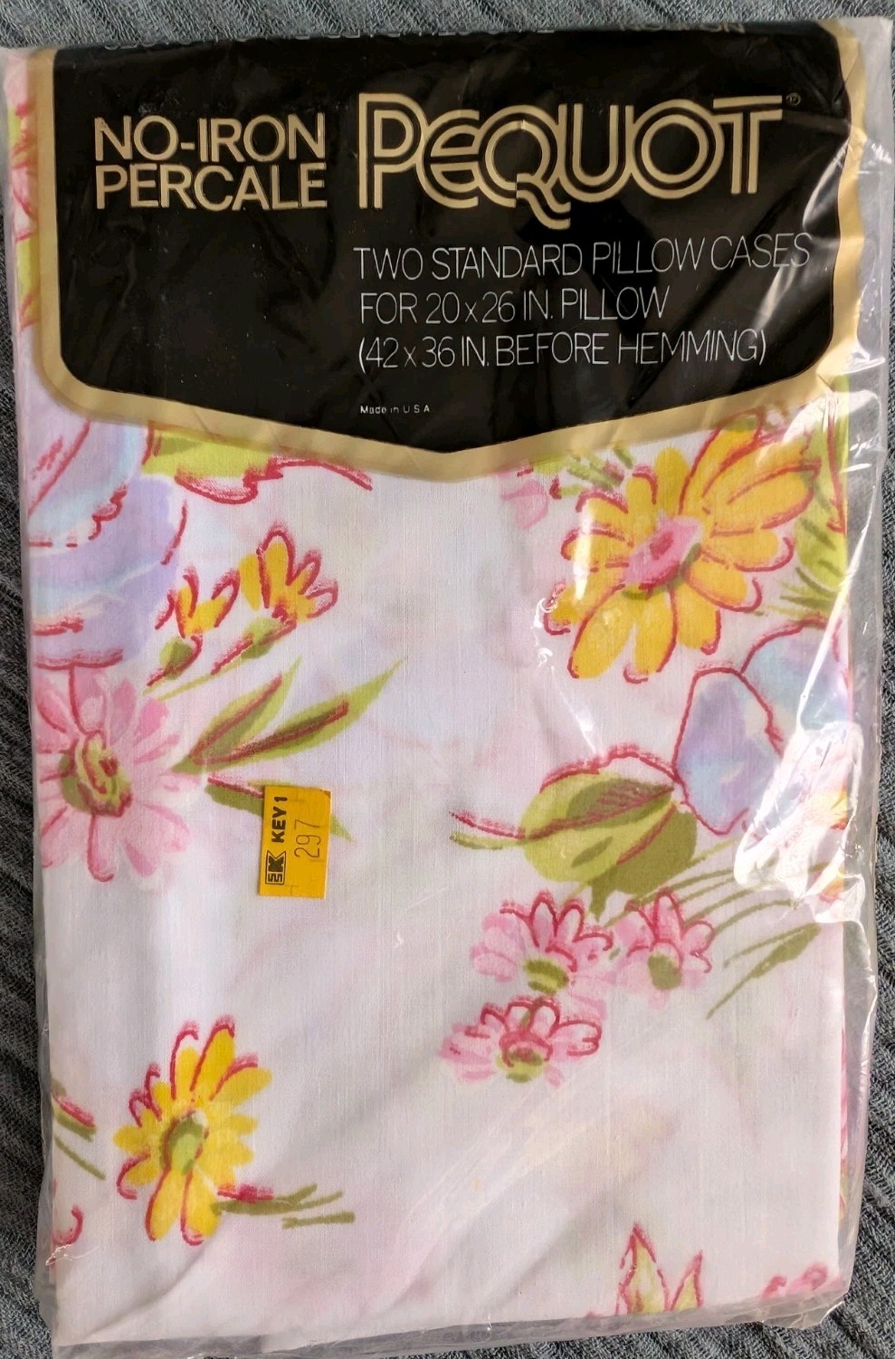 Vtg Pequot No-Iron Percale 2 Sets of 2Standard PillowcaseFloral \'70s Cottagecore