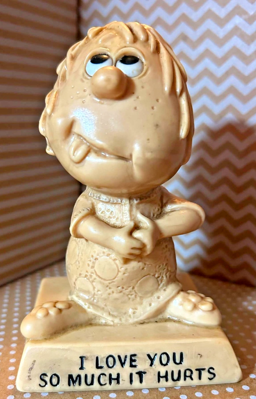 Vintage Sillisculpt I Love You So Much It Hurts Kitsch Resin Figurine