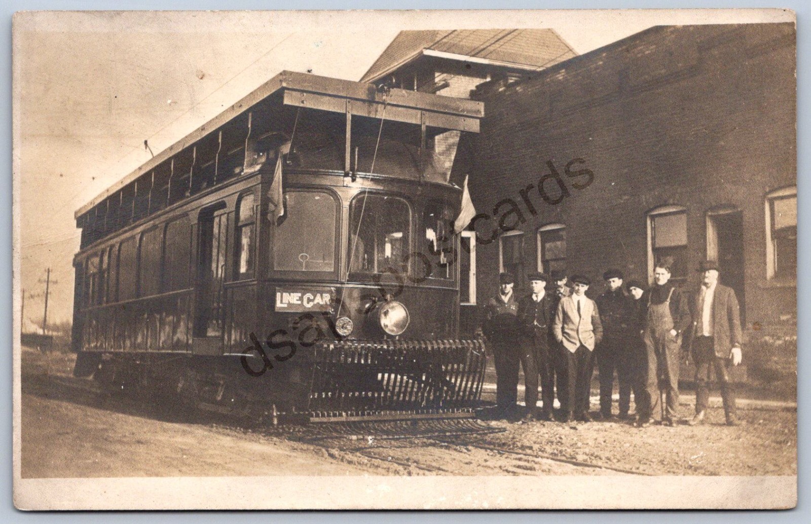 K11/ Seville Ohio RPPC Postcard c1910 Medina County Trolley Crew  152