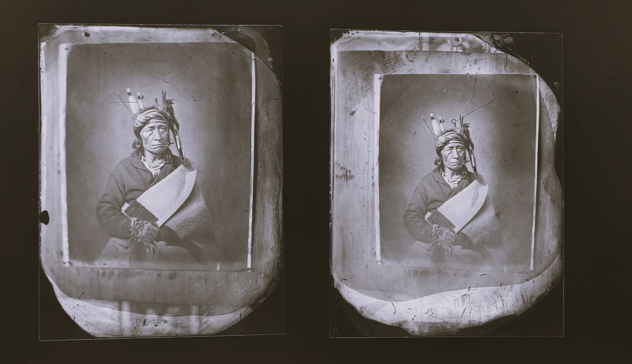 Chief Standing Buffalo II- Glass Plates Joel Whitney Negatives Dakota History