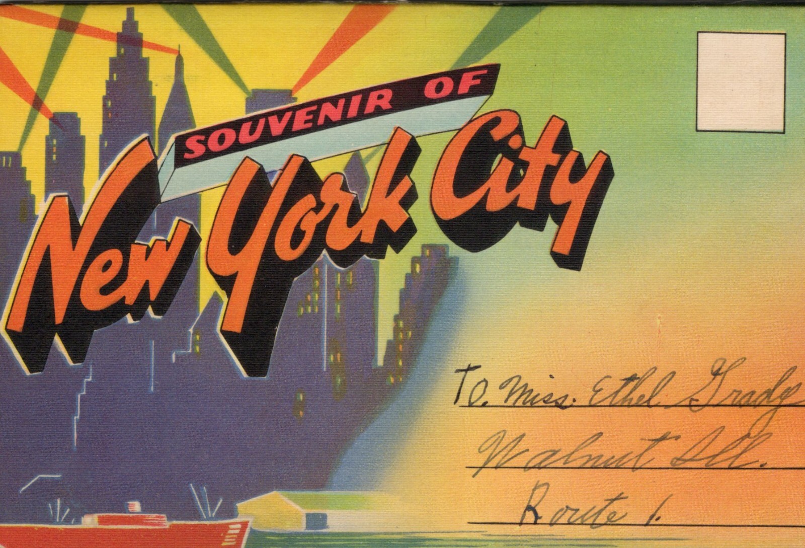 Postcard Folder NY Souvenir of New York City