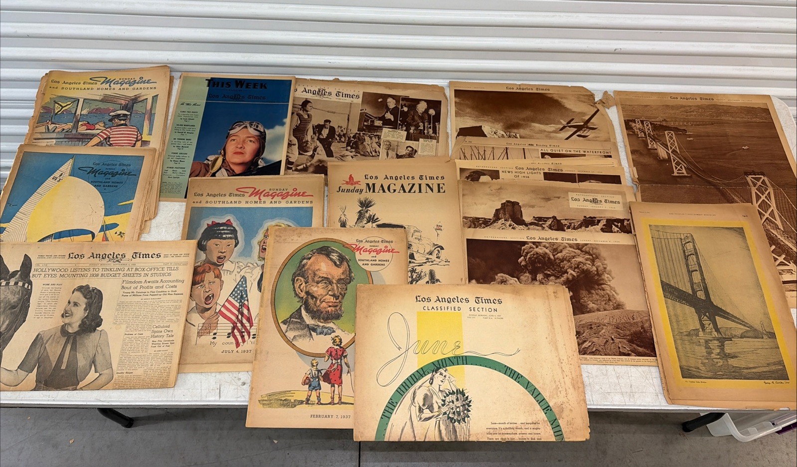 Various Historic Newspaper Articles 1930’s Lot San Francisco Bridge Einstein WW2
