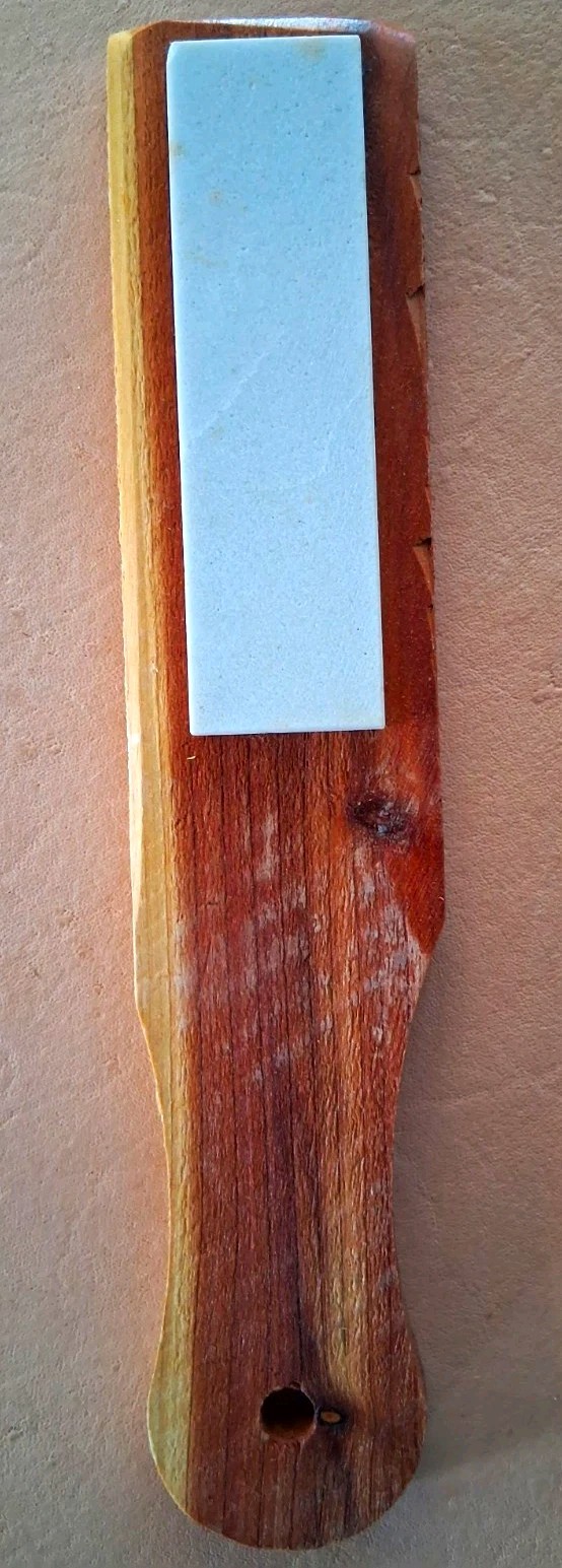 1 x 3 Soft Arkansas Sharpening Stone On Cedar Paddle Knife Sharpener