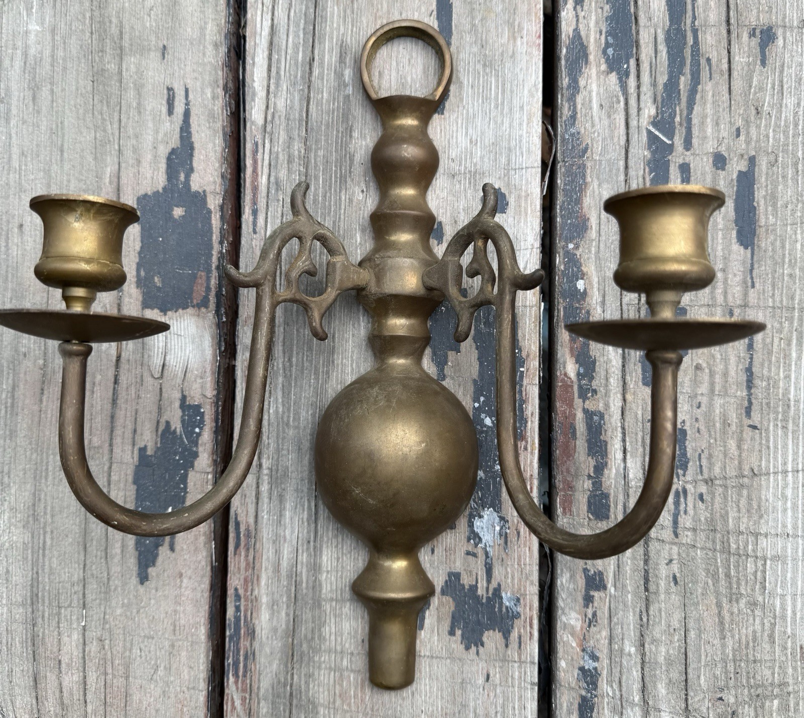 VTG MCM GOTHIC Brass Wall Sconce Candle Holder PWF THICK BRASS TAIWAN EUC VTG MCM GOTHIC Brass Wall Sconce Candle Holder PWF THICK BRASS TAIWAN EUC