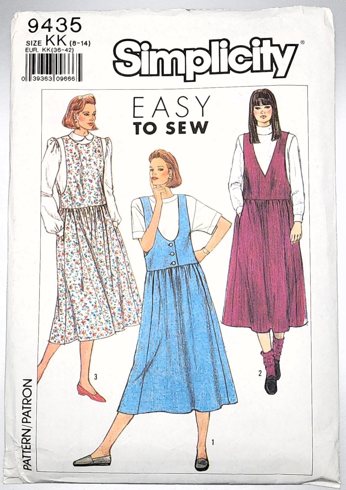 Vintage 1989 Sewing Pattern Simplicity 9435 Misses Jumper Size 8-14 Bust:31½-36