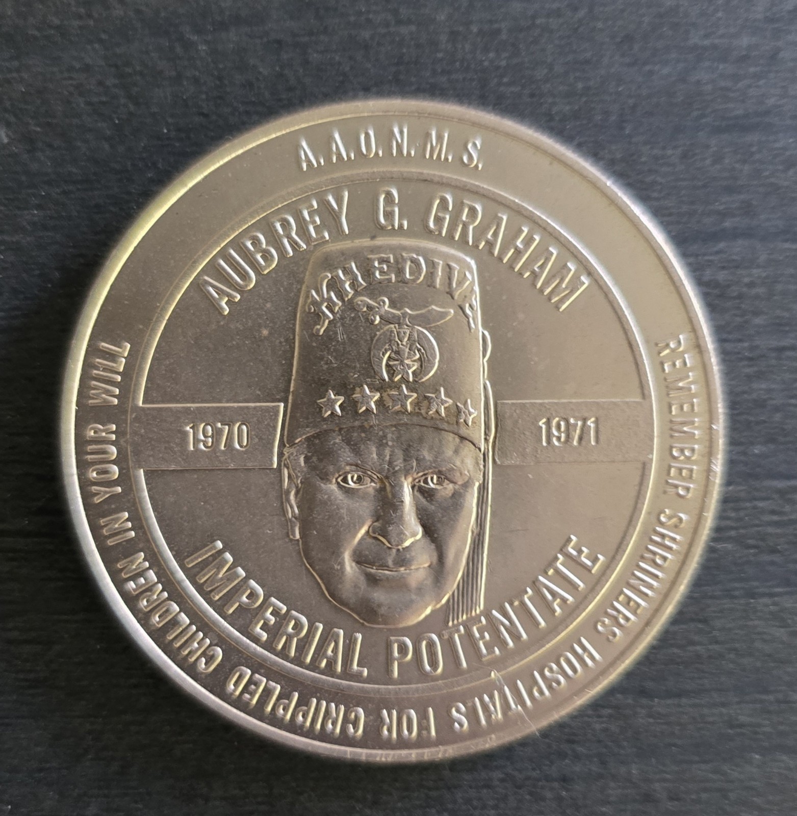 VINTAGE 1971 - 97th Imperial Potentate Mahi Temple Shriners Token Masonic Coin