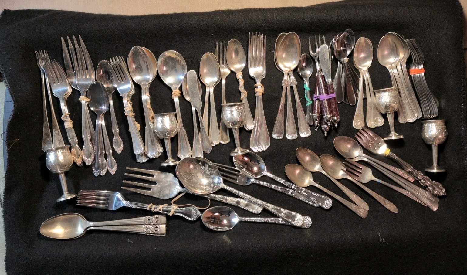 Vintage Assorted Random Mix Silverware Flatware Cutlery Shots Lot 8.5 lbs