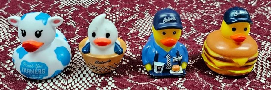 Culver's RUBBER DUCKS Limited Edition Promotional Toys Complete Set of Four (4)