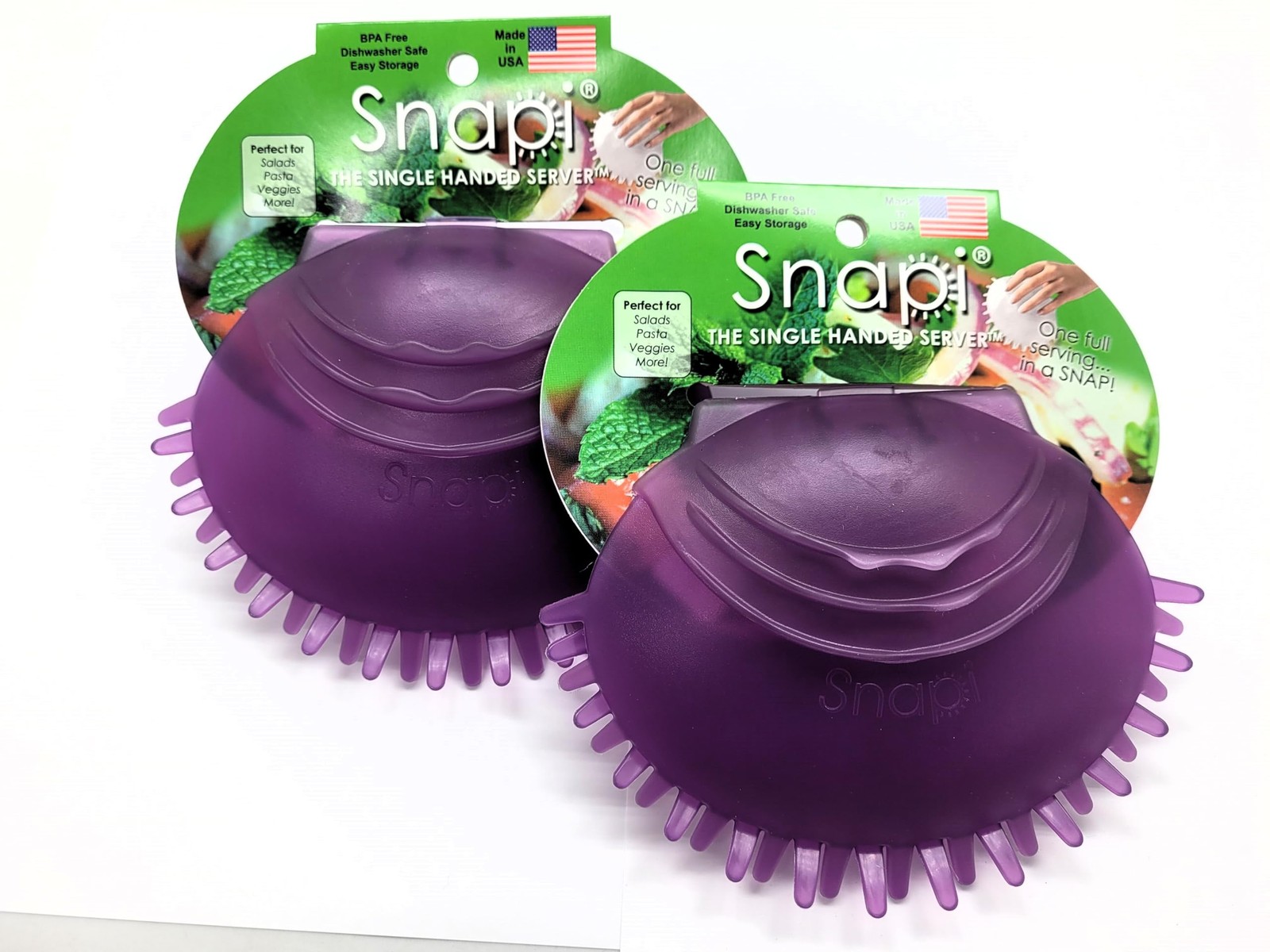 Snapi The Single Handed Salad Server, Grape, Rubber, Pack of 2 Snapi The Single Handed Salad Server, Grape, Rubber, Pack of 2