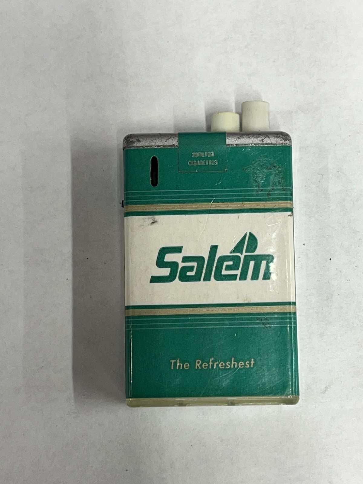 Salem Green & White Cigarette Pack Lighter Empty