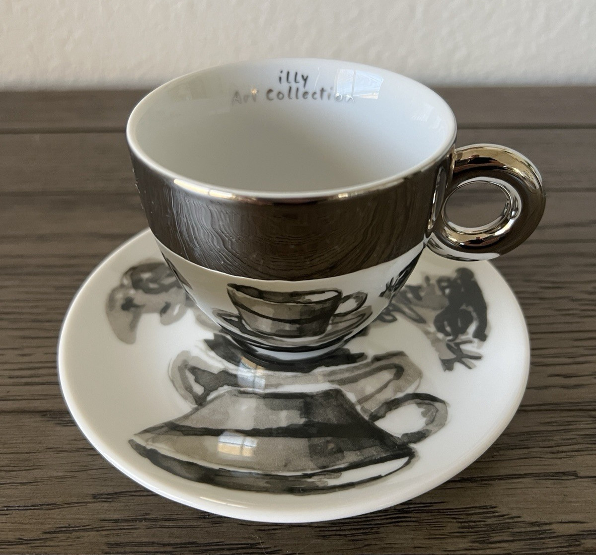 Illy Rosenthal 2008 Art William Kentridge Espresso Cup And Saucer Abstract Faces