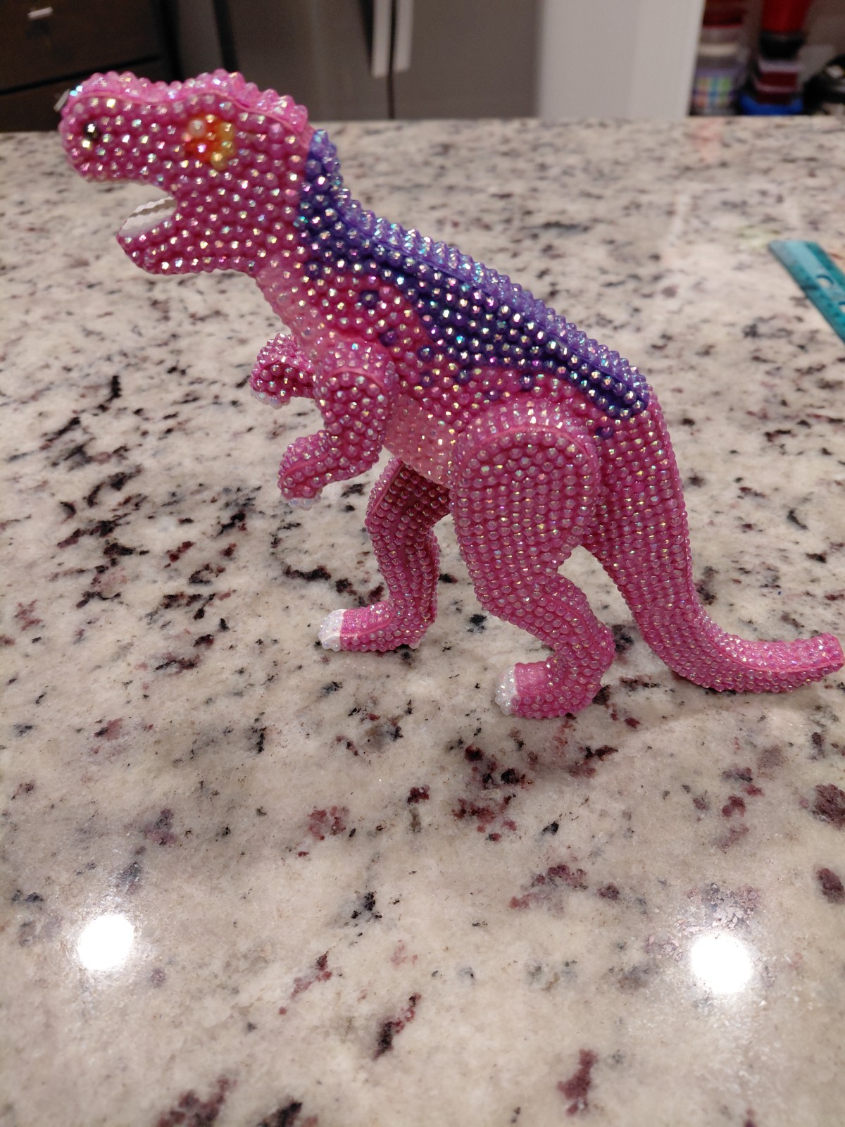 Wooden Rhinestone Dinosaur T Rex Toy 6\ Wooden Rhinestone Dinosaur T Rex Toy 6\