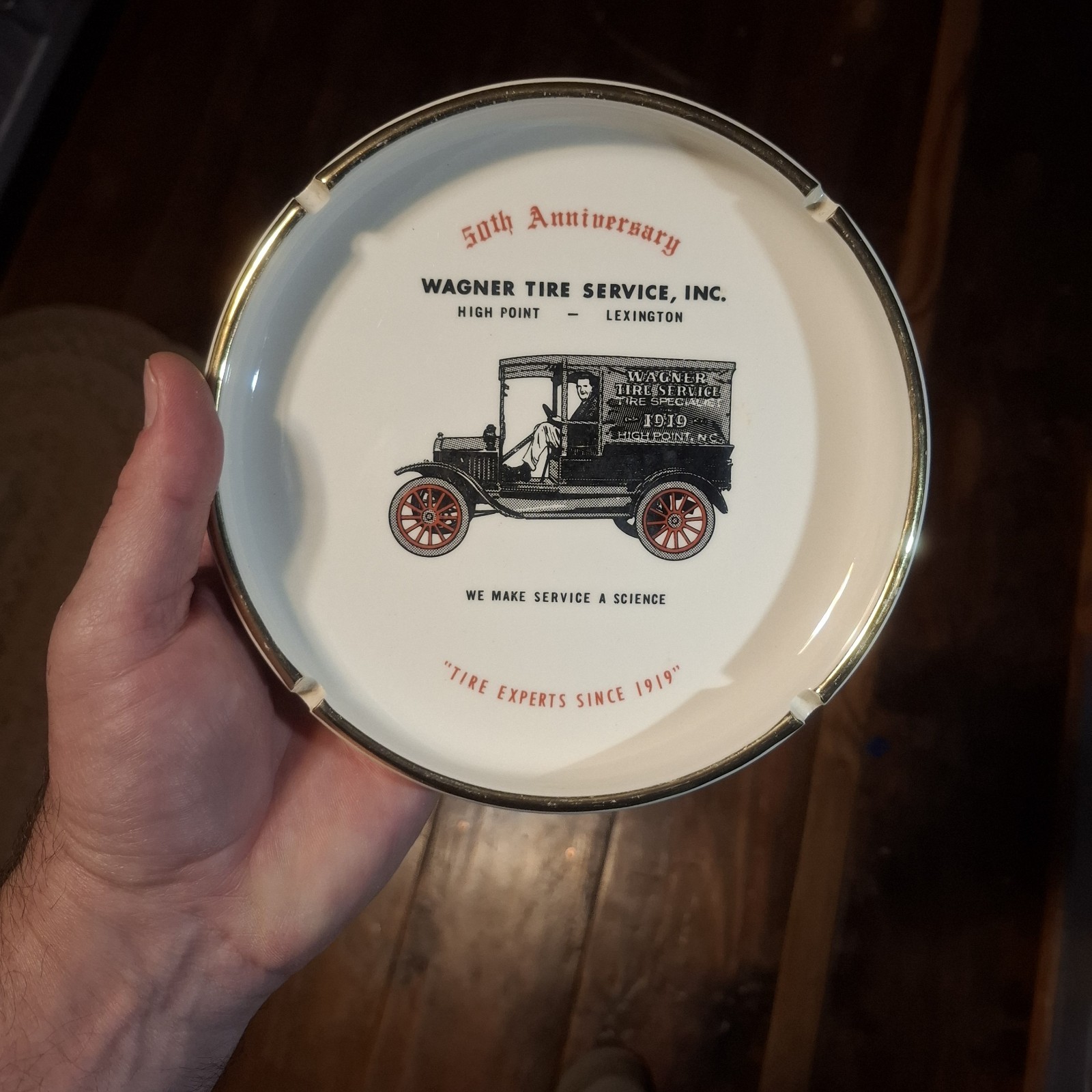 Vintage 1969 WAGNER TIRE SERVICE HIGH POINT LEXINGTON NC Ashtray Ford model t Vintage 1969 WAGNER TIRE SERVICE HIGH POINT LEXINGTON NC Ashtray Ford model t