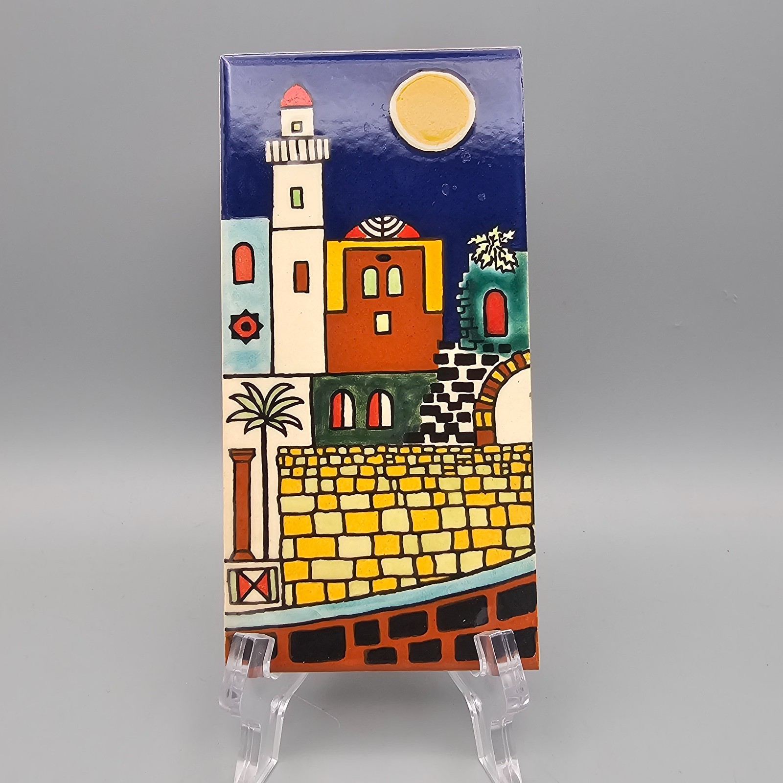 Hand Painted Ceramic Hanging Tiles Wall Art Jerusalem Pottery Karakashian Bros