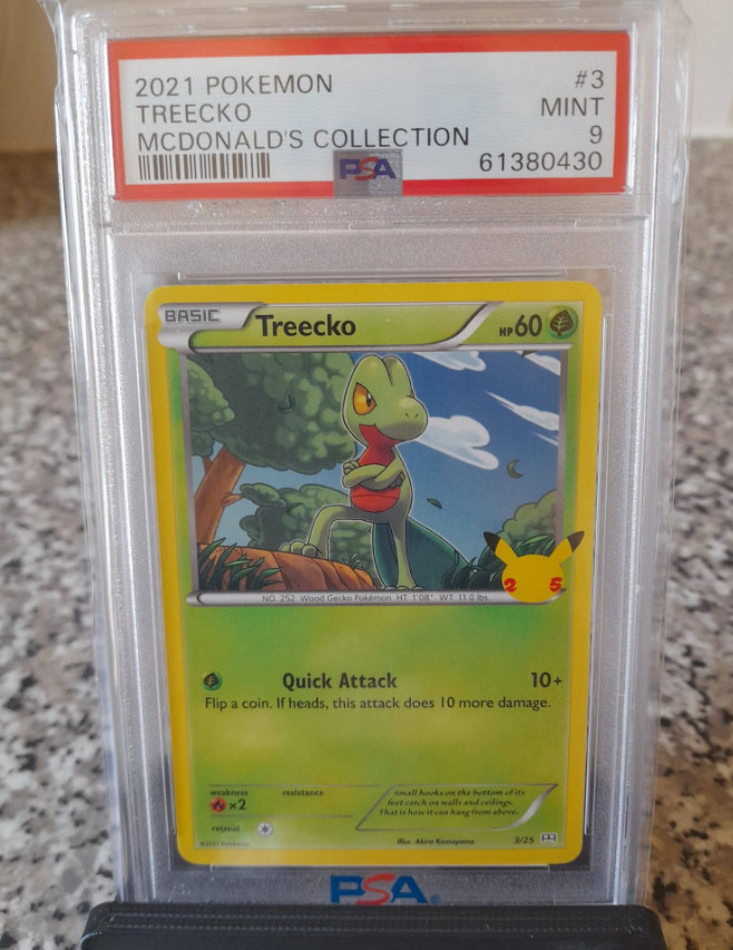 Pokemon 2021 Celebrations Mcdonalds  Treecko 003/025 Non Holo. PSA 9