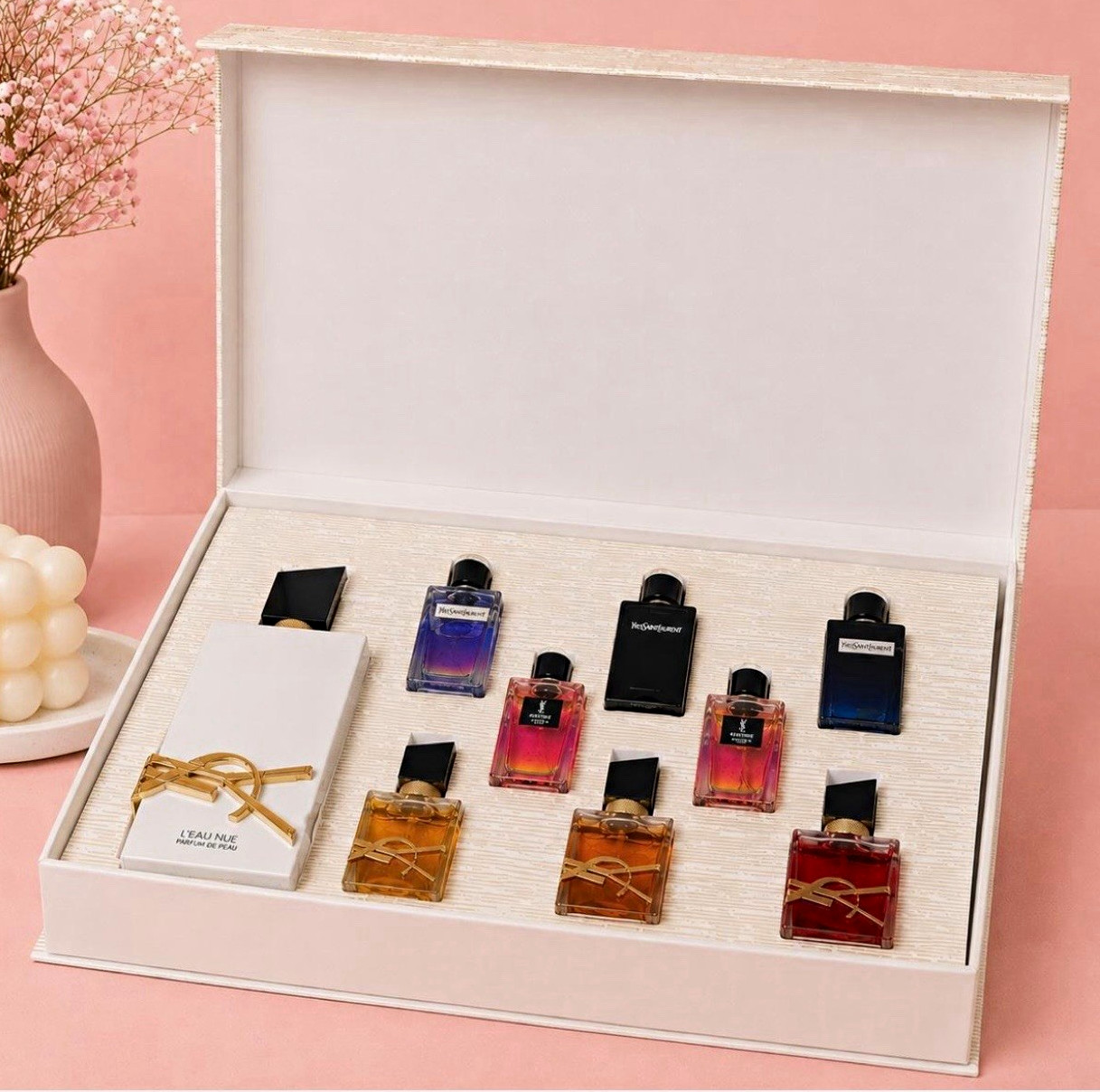 Yves Saint Laurent YSL Mini Perfume Bottle Gift Set Multiple Mini Bottles Box