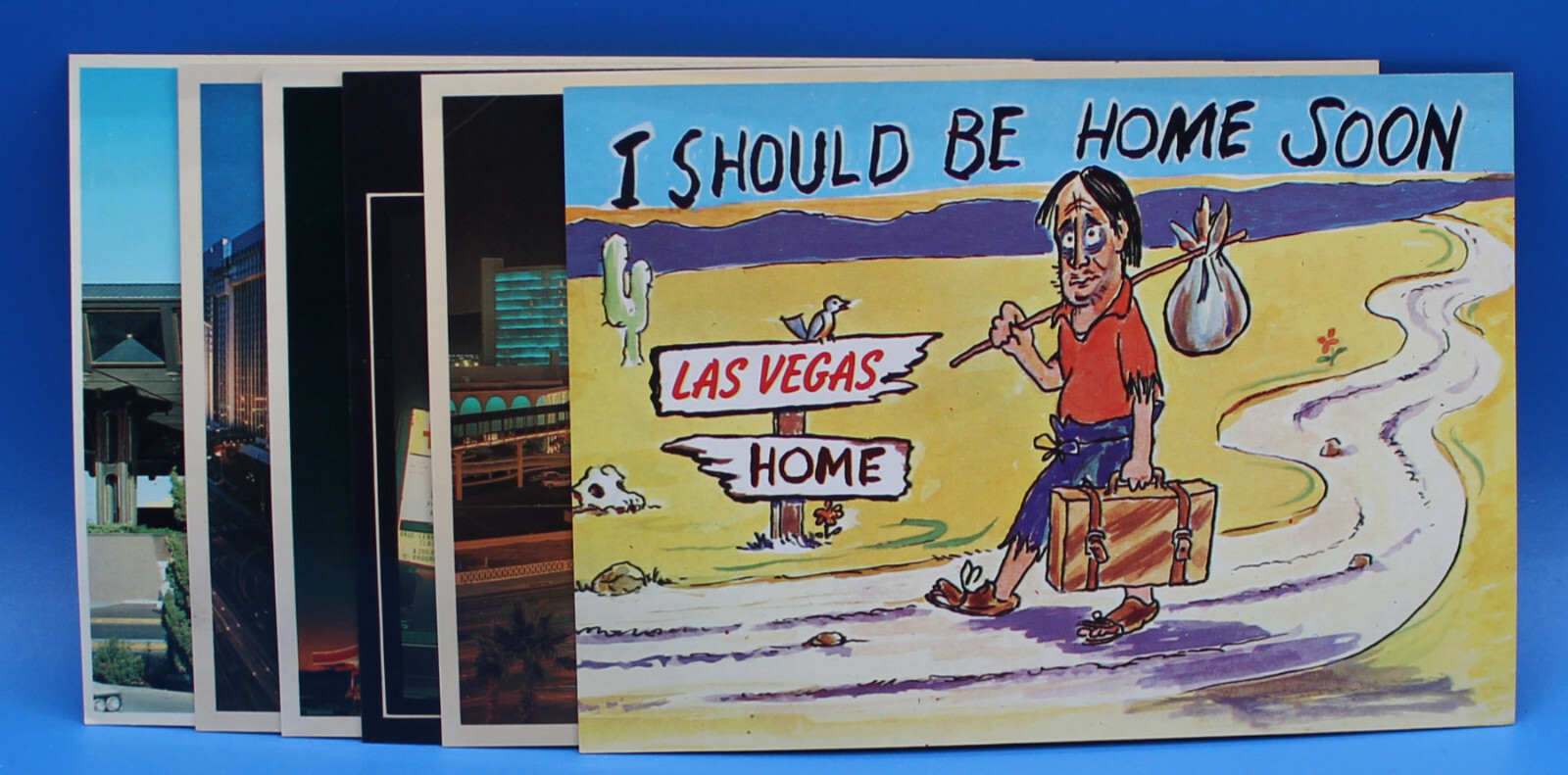 VINTAGE LAS VEGAS POSTCARDS LOT 6 pcs  1980\'s? MGM HACIENDA CIRCUS CIRCUS UNUSED
