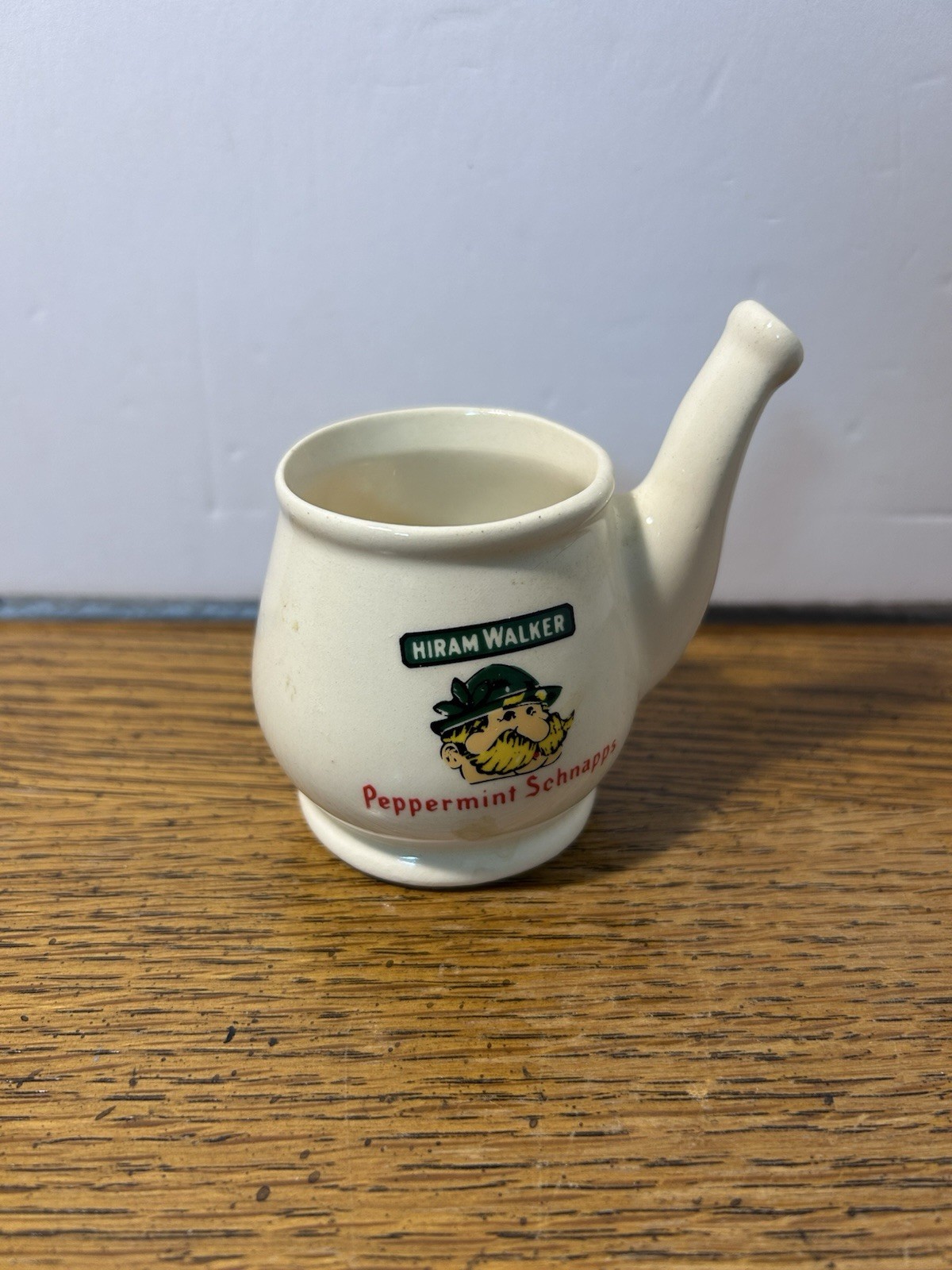 Vintage Hiram Walker Peppermint Schnapps Schnapper Fifle Whistle Ceramic Mug Cup