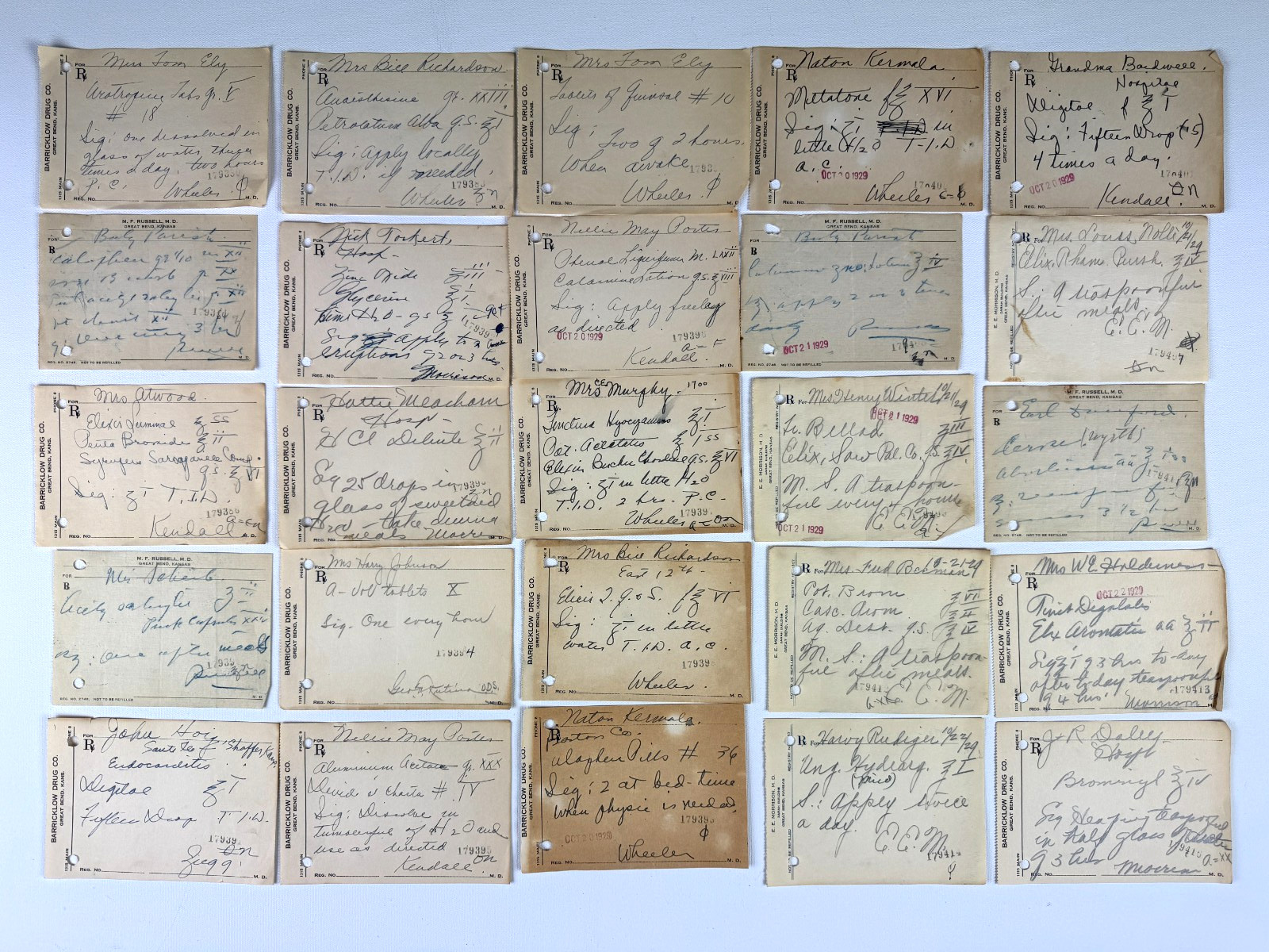 25 Antique 1929 Pharmacy Medical Rx Paper Prescription Hand-Written Some Dated N 25 Antique 1929 Pharmacy Medical Rx Paper Prescription Hand-Written Some Dated N