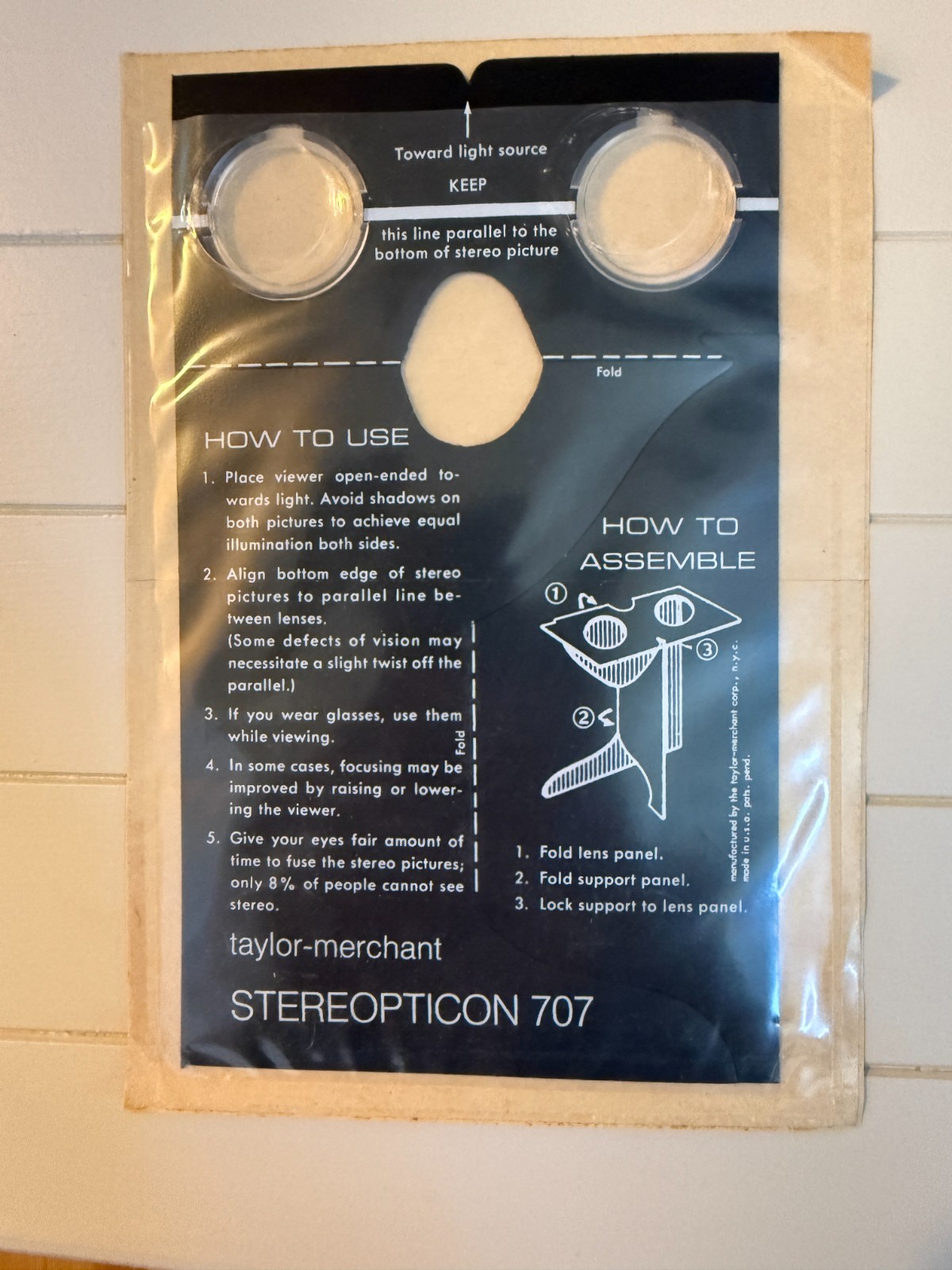 Stereopticon 707 Foldable Stereo Viewer By Taylor-Merchant USA Stereopticon 707 Foldable Stereo Viewer By Taylor-Merchant USA