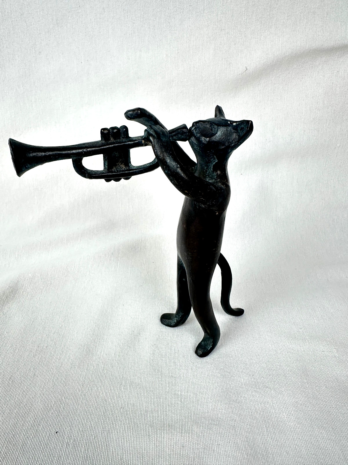 San Pacific International SPI Brass Cat Band Member Trumpet Player 5 1/2\