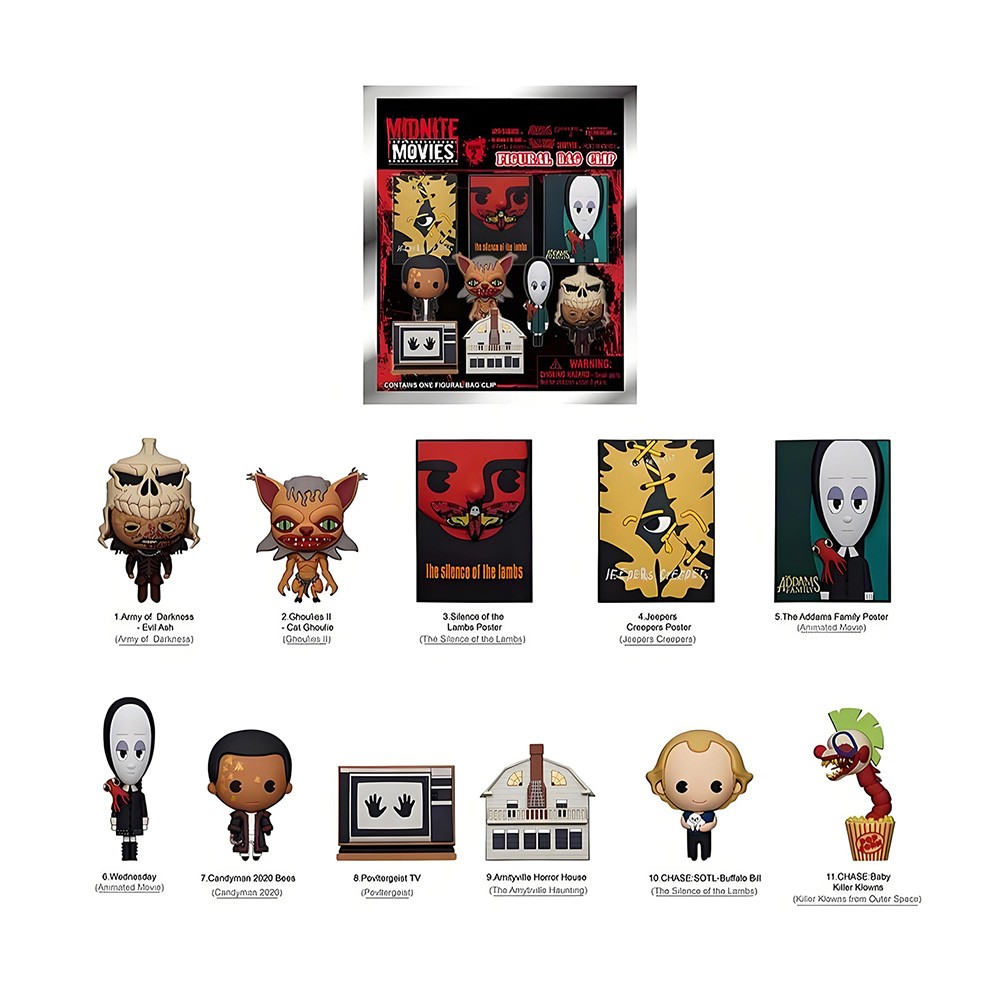 Official MGM Horror Series 2 3D Foam Bag Clip Blind Bag NEW