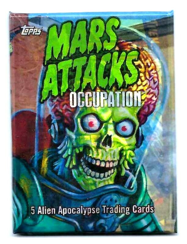 TOPPS 2015 MARS ATTACKS OCCUPATION HOT PACK WITH METAL CARD HIT **RARE RETRO WAX