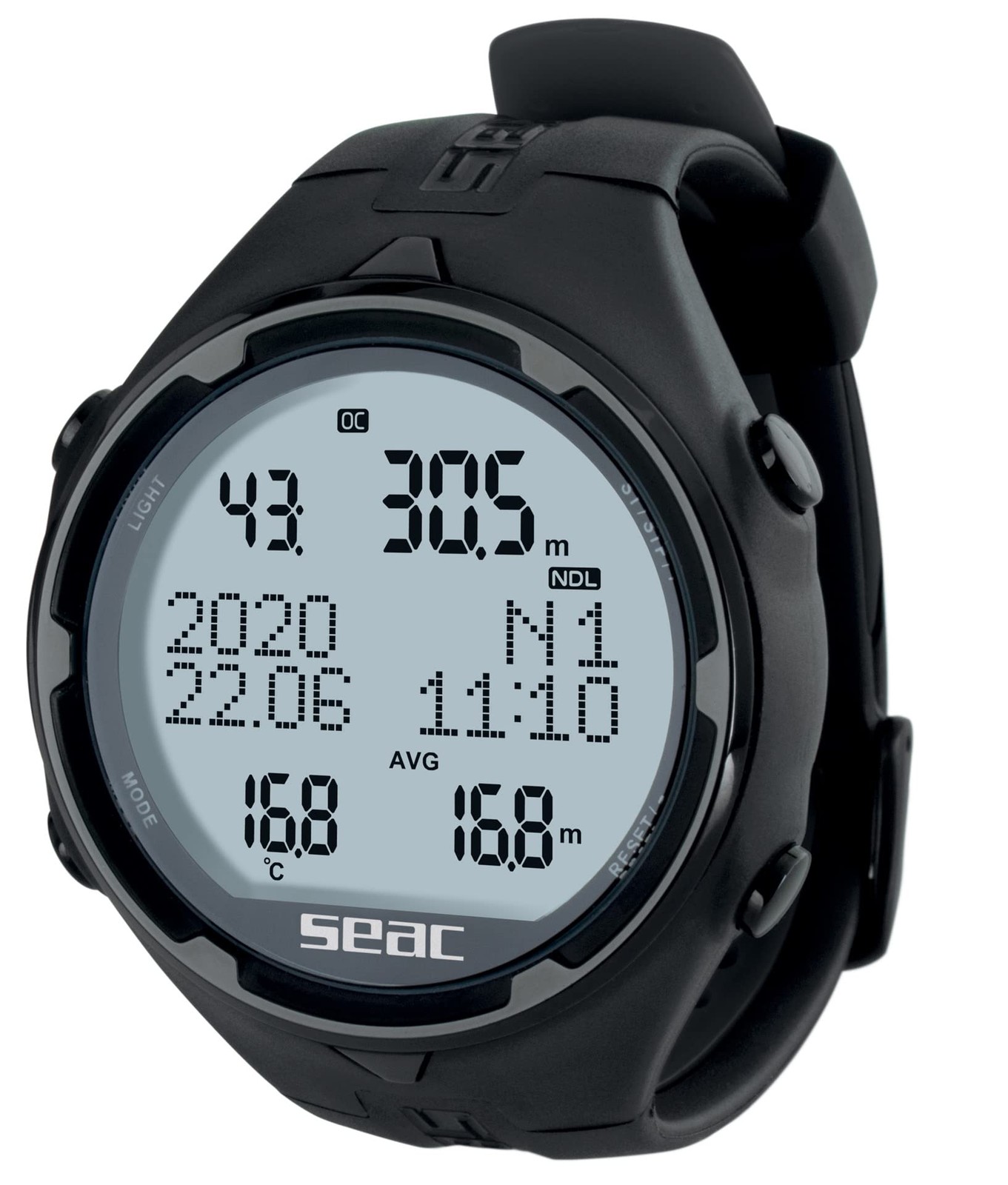 SEAC Action HR Dive Computer, Scuba & Freediving Modes, HR Black SEAC Action HR Dive Computer, Scuba & Freediving Modes, HR Black