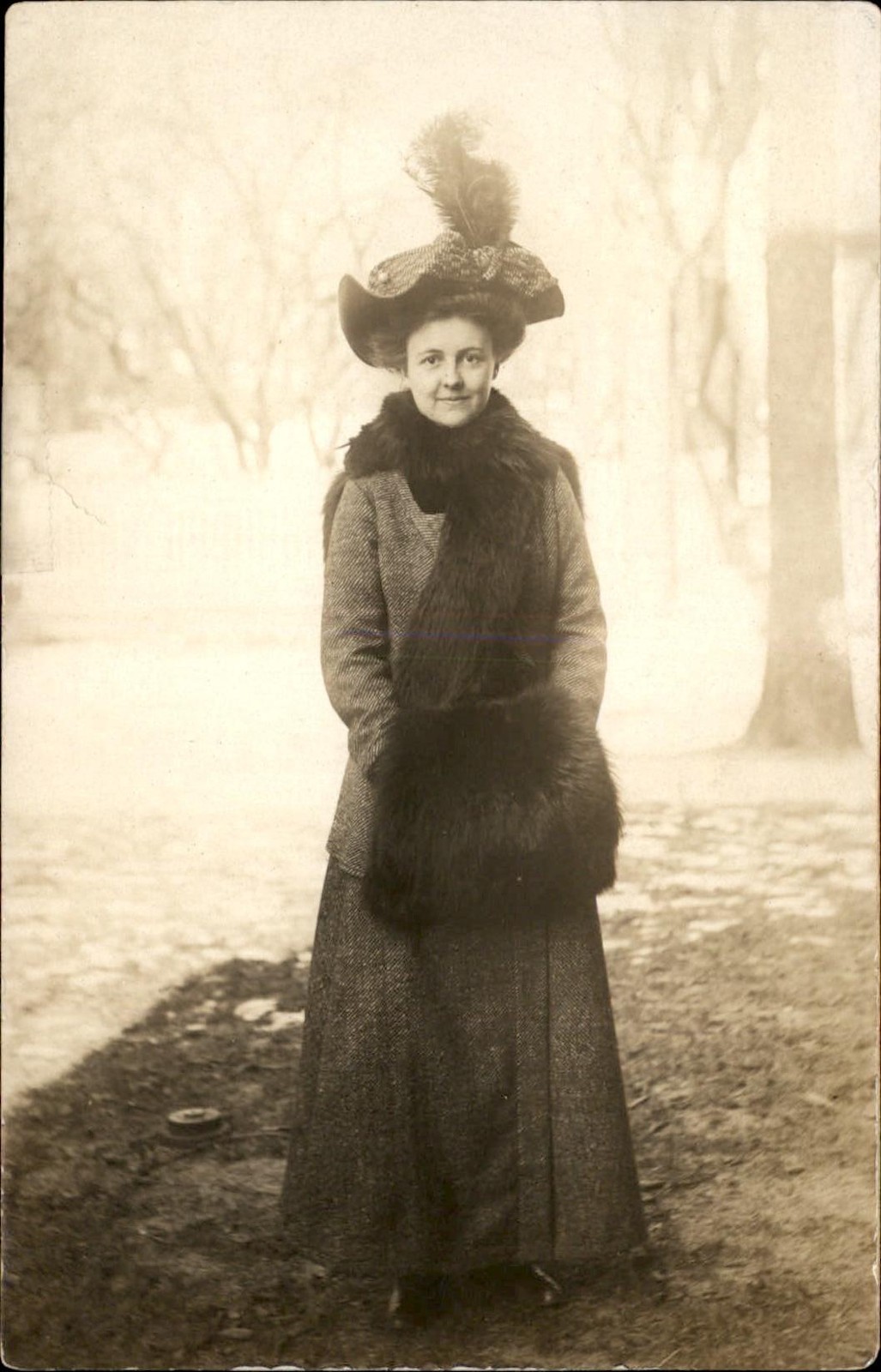 Warren RI Studio Woman Portrait Walter E. Peck c1910 Real Photo Postcard bhn
