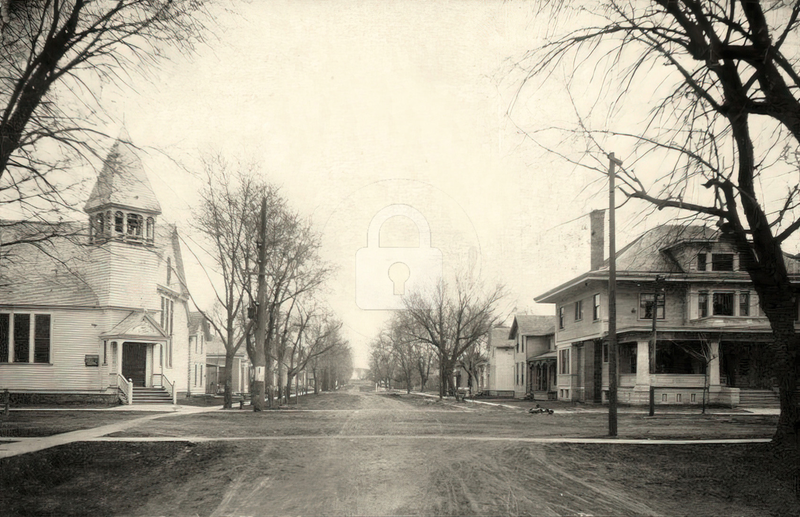 WALNUT AND 3RD STREETS LAPORTE CITY IOWA C 1915 RPPC Postcard Copy