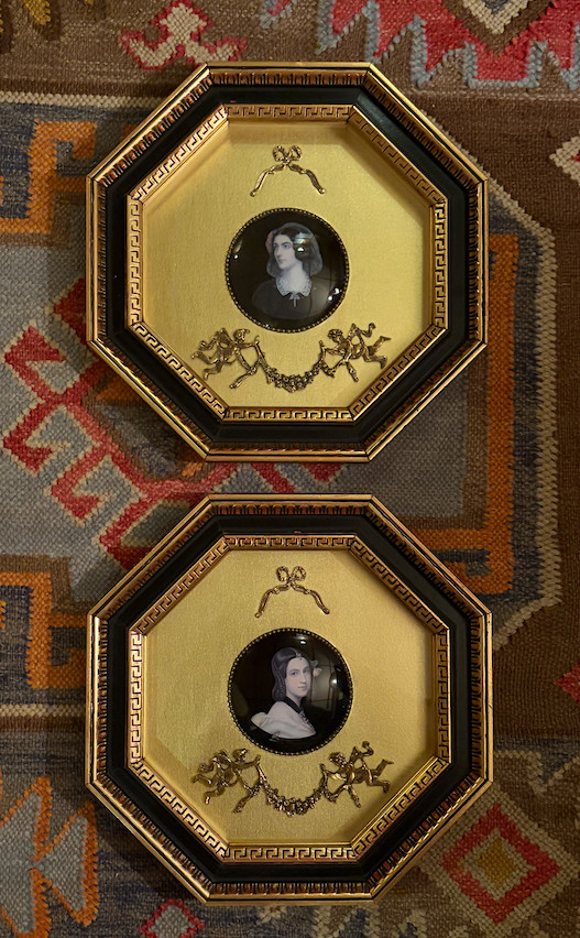 Vintage Andrew Kolb & Son Octagonal Framed Porcelain Portrait Plaques (Set of 2) Vintage Andrew Kolb & Son Octagonal Framed Porcelain Portrait Plaques (Set of 2)