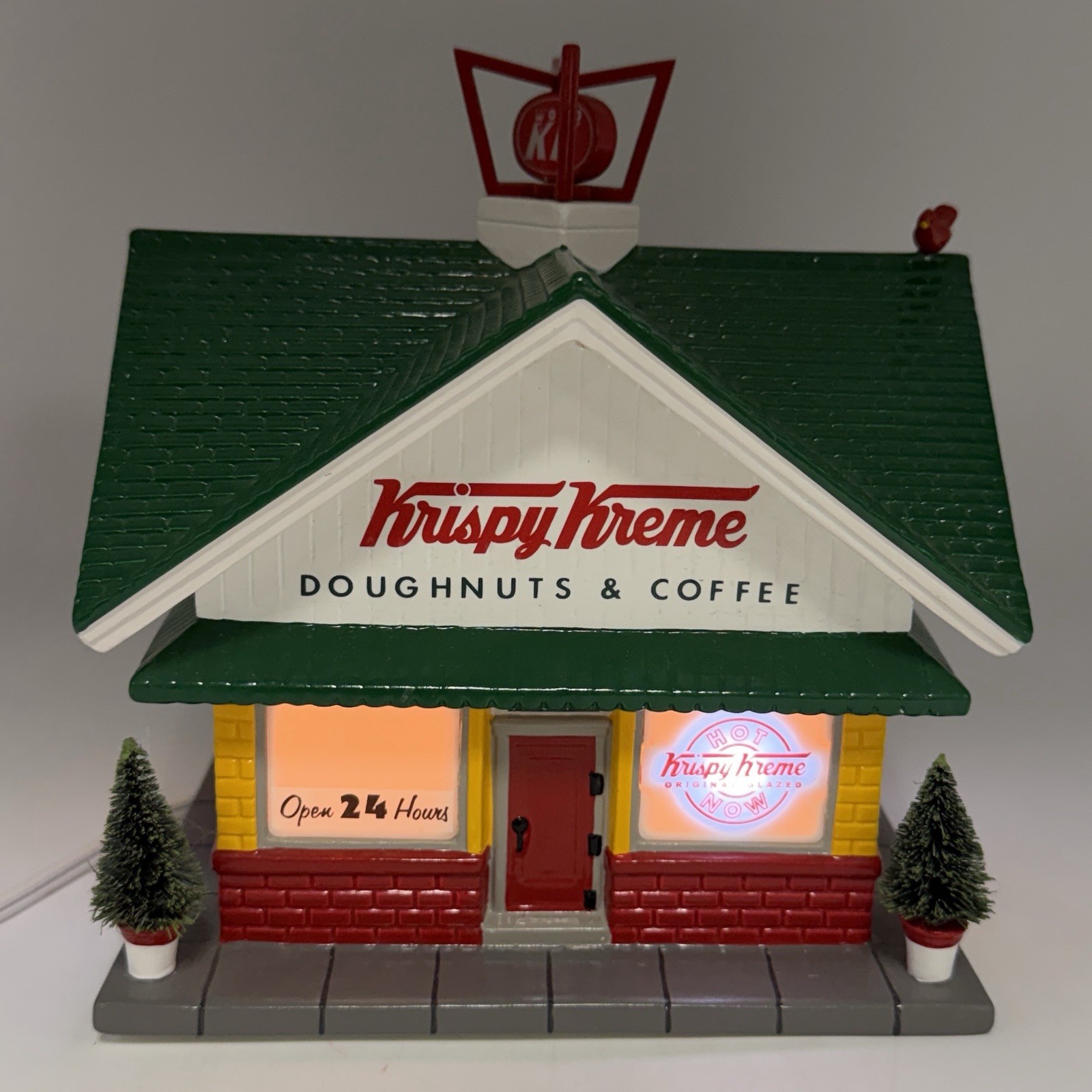 Vintage Dept 56 Snow Village Krispy Kreme Doughnut Shop Retired No Box Works/c