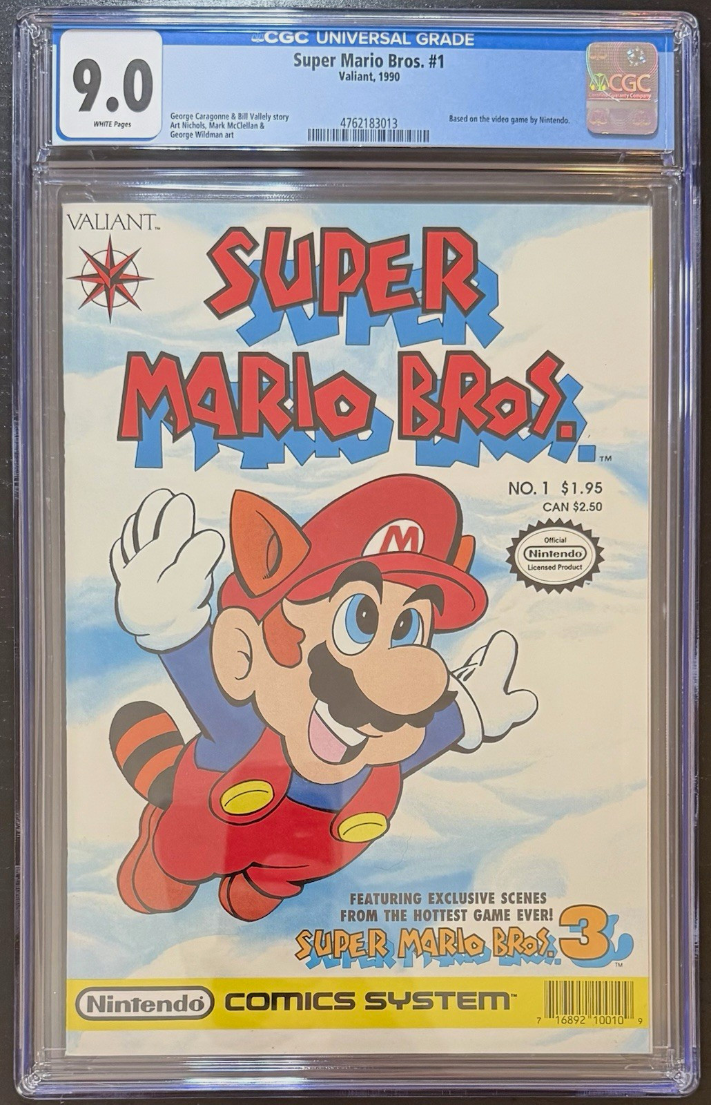 Super Mario Bros. #1 (1990 Valiant) CGC 9.0 WHITE PAGES